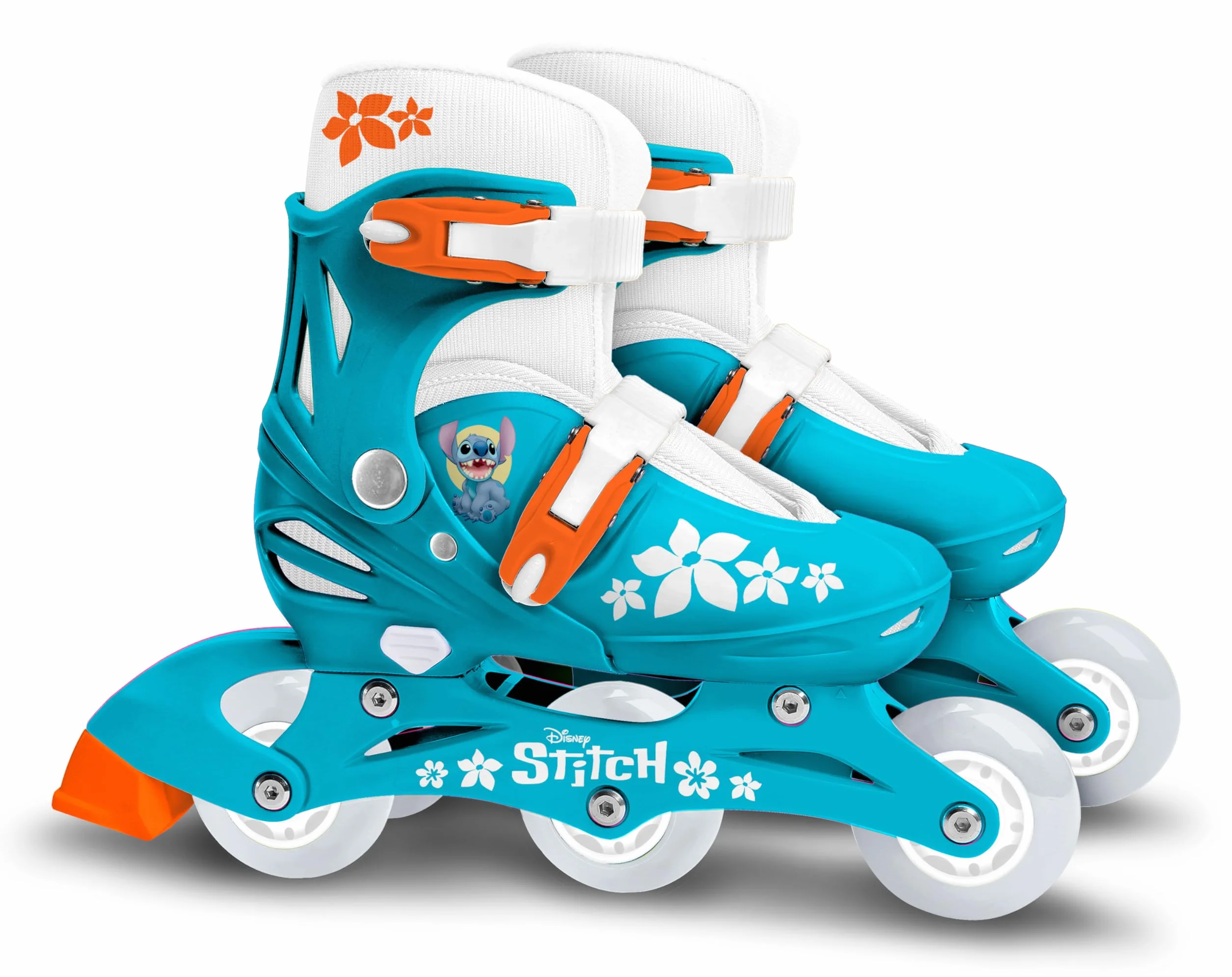 Adjustable Two in One 3 Wheels Skate Stamp Stitch Azul Sizes 27-30