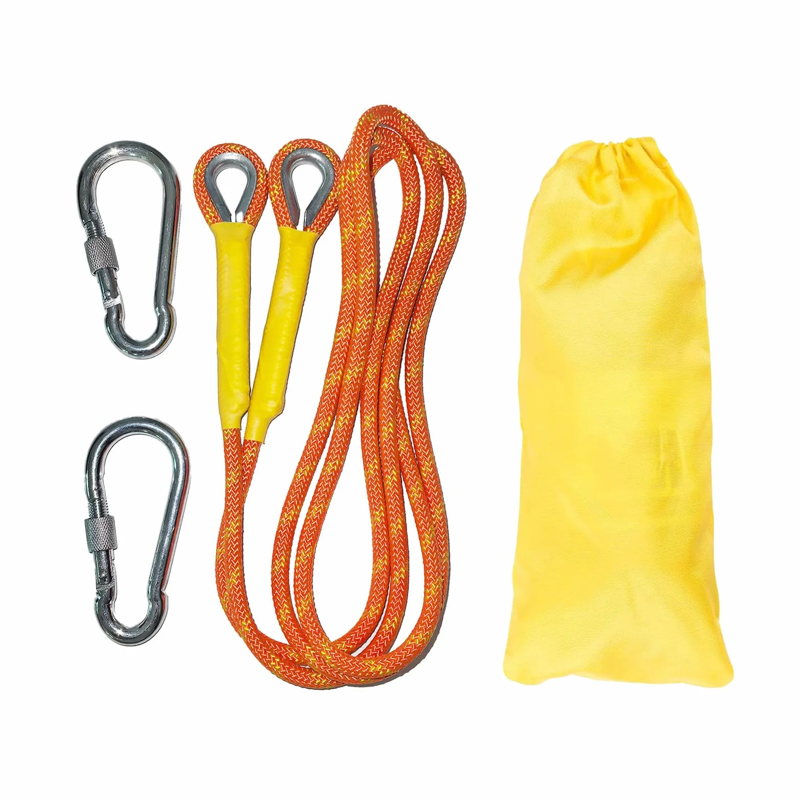 Cuerda de Escalada 8mm 2m Estática con Mosquetones para Alpinismo Camping Naranja