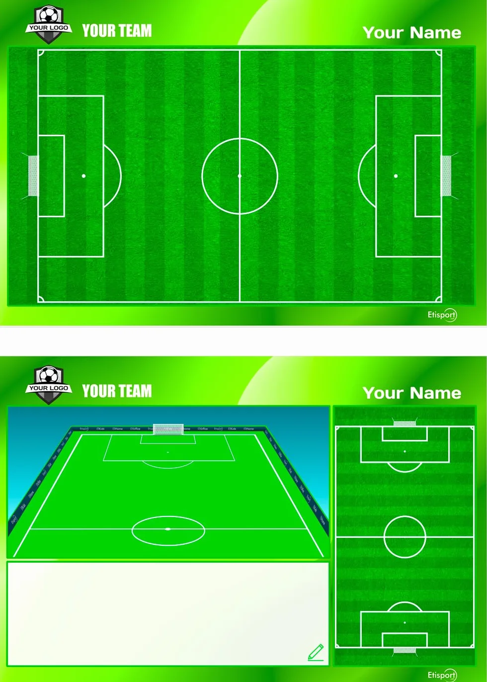Pizarra táctica Fútbol para Entrenador Personalizada 30,5x20,5cm Tablero borrado seco