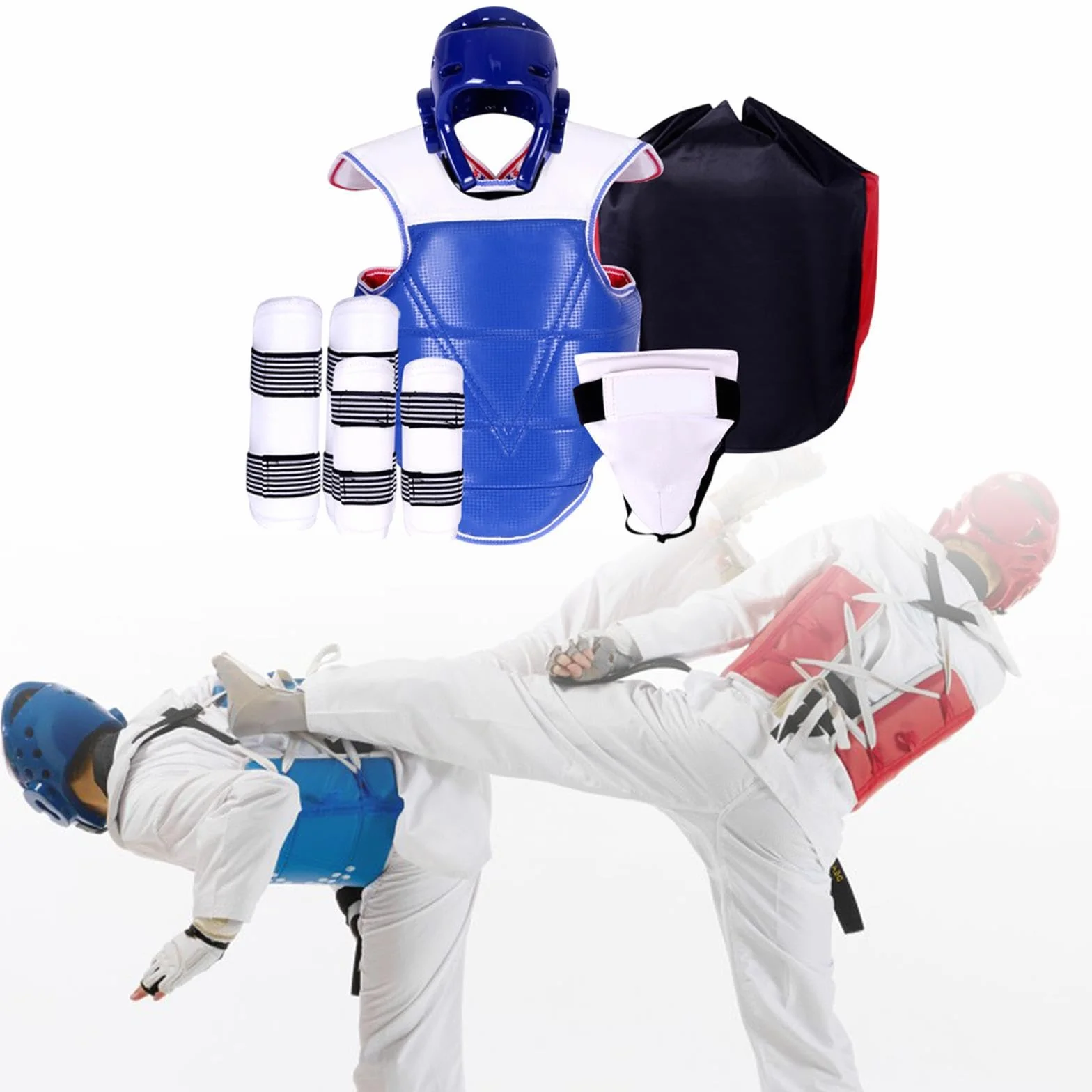 Conjunto de Equipo de Protección de Taekwondo de 5 Piezas, Protección Completa Engrosada
