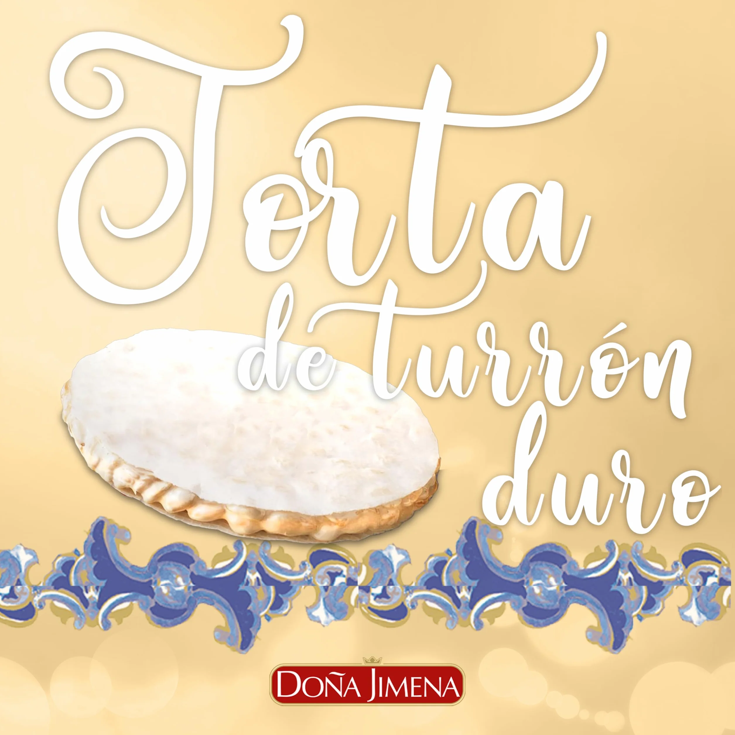 DOÑA JIMENA Torta de Turrón Duro de Almendra, Textura Crujiente, Dulce Navideño, Receta Artesanal, Calidad Extra, 150gr