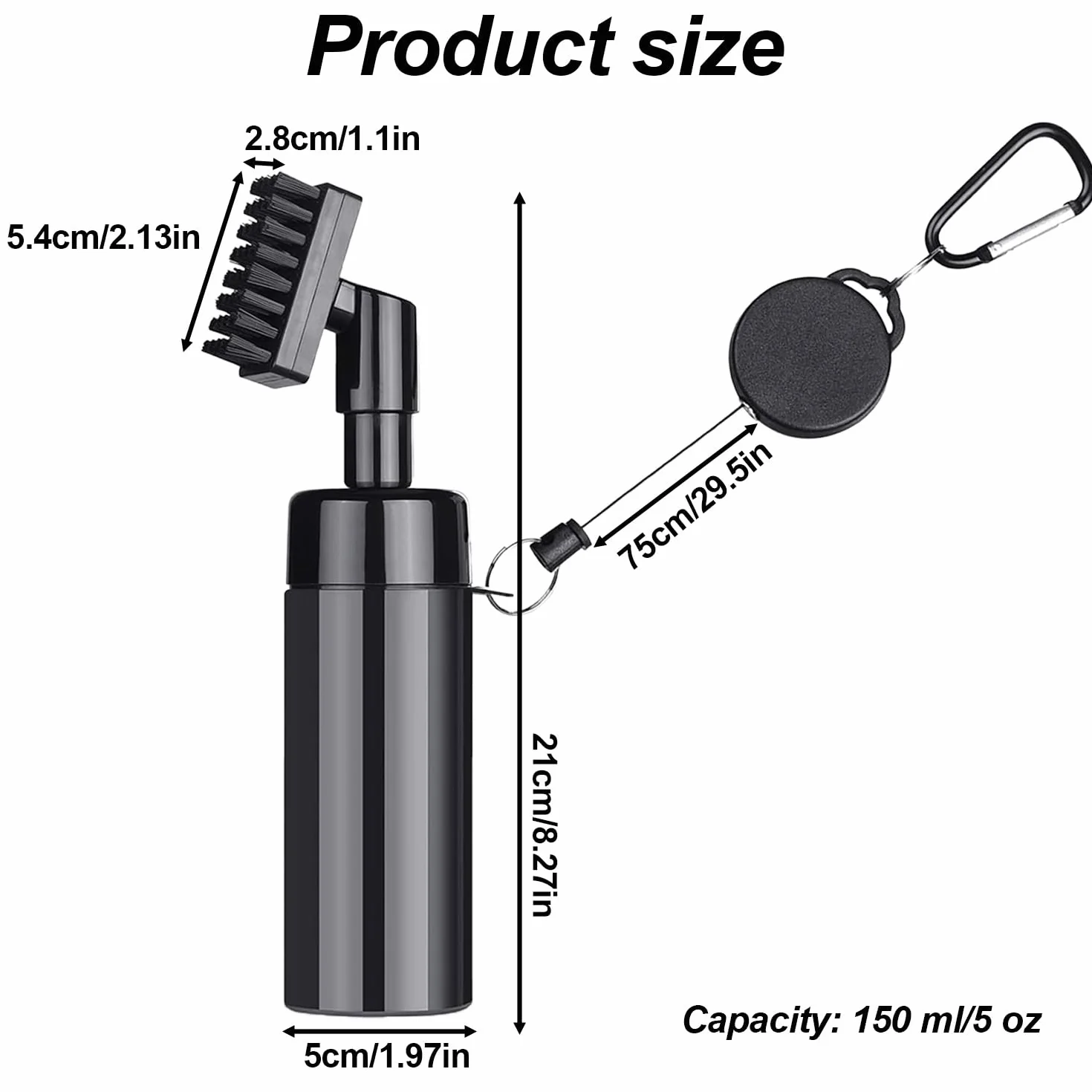 Cepillo para Palos de Golf con Chorro de Agua, Limpiador de Ranuras, Limpieza Húmeda, 150ml