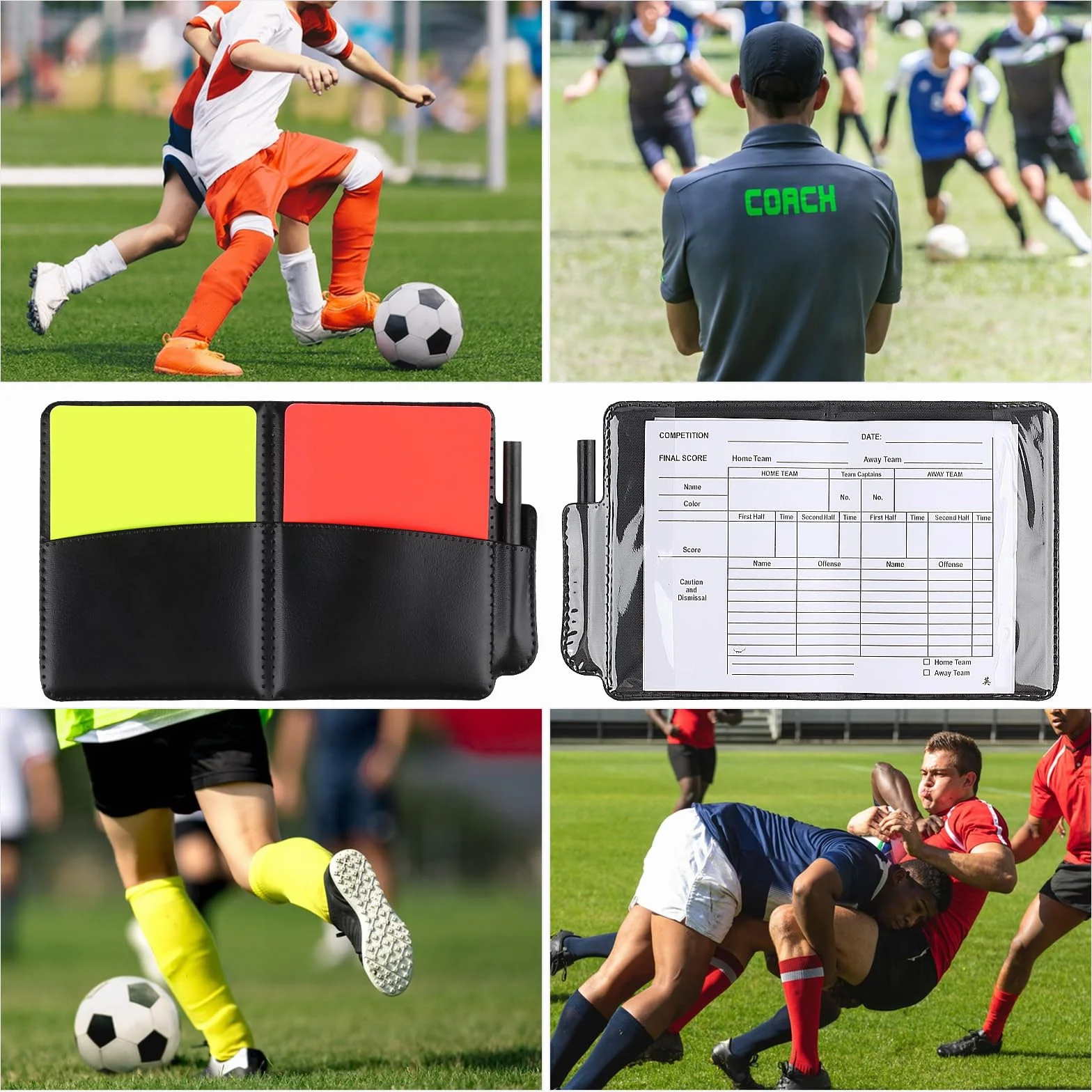 Set de Árbitro de Fútbol con Tarjetas Amarillas y Rojas y Cuaderno Deportivo