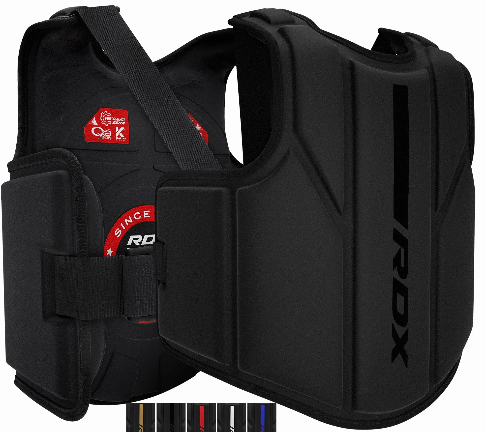 RDX Protector de Pecho Maya Hide Cuero Acolchado Ajustable para Muay Thai, Artes Marciales, Kickboxing