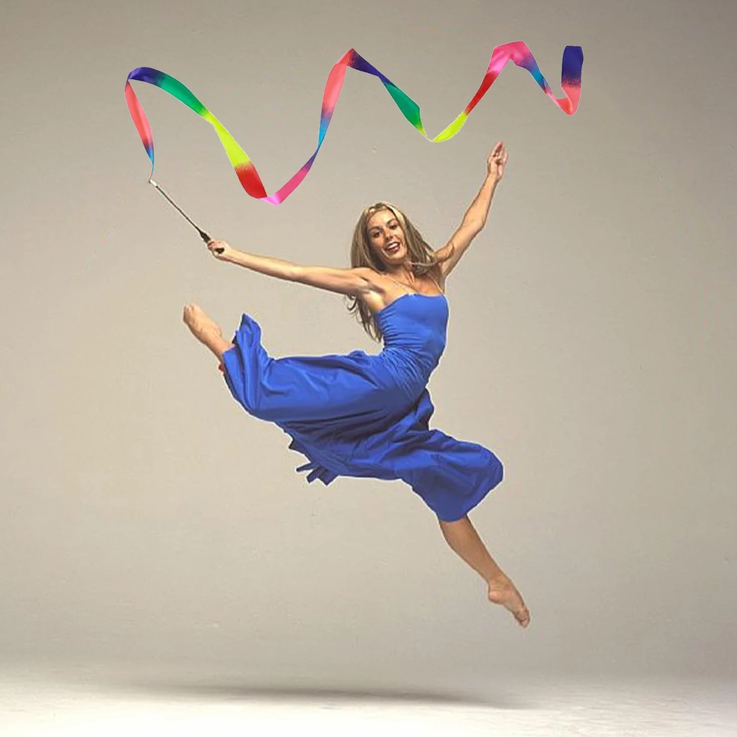 Cintas de Gimnasia Multicolores 2 Metros para Danza, Gimnasia Rítmica, Circo, Ejercicios de Suelo, Competición