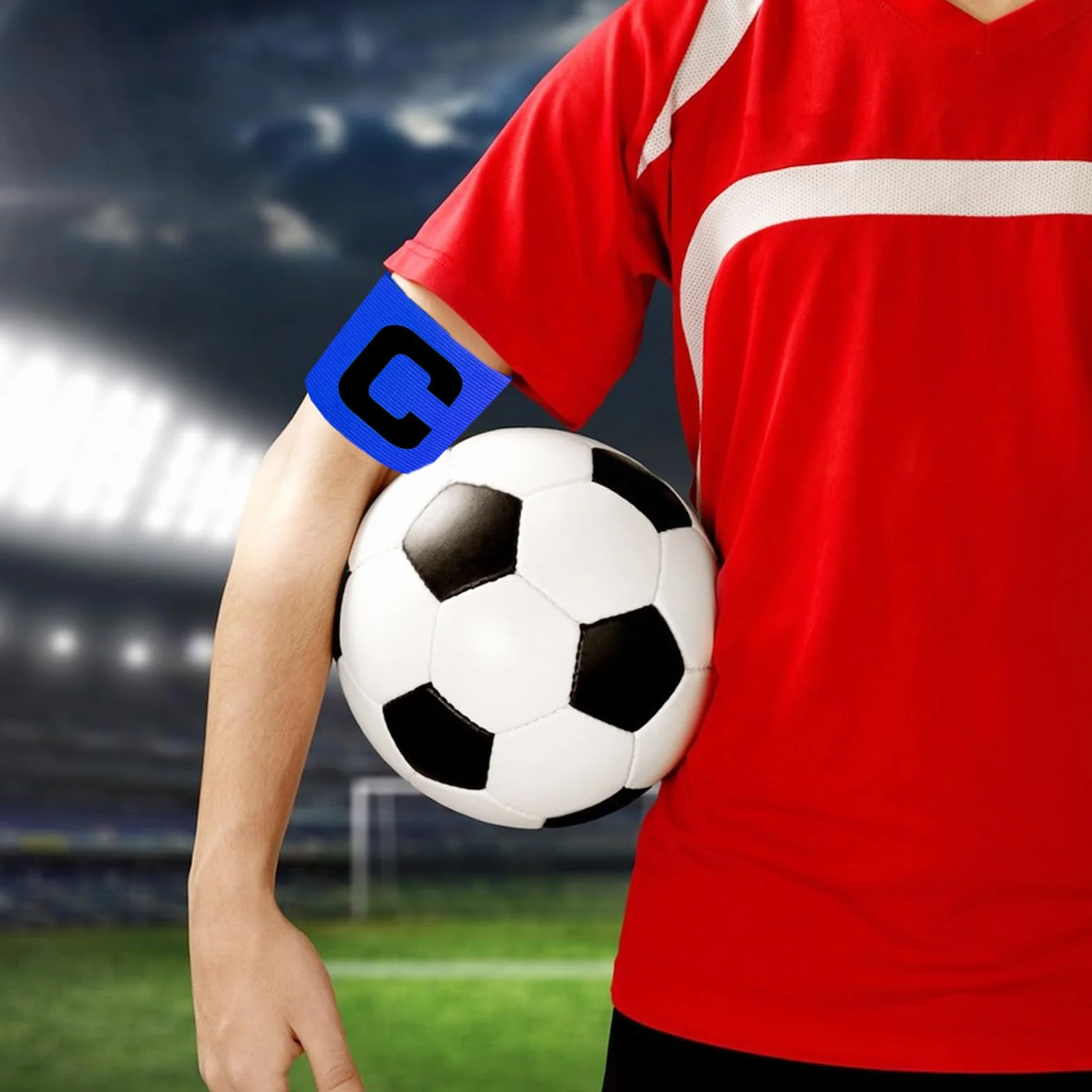 RUIJIE Brazalete de Capitán de Fútbol Ajustable Multicolor para Niños y Adultos