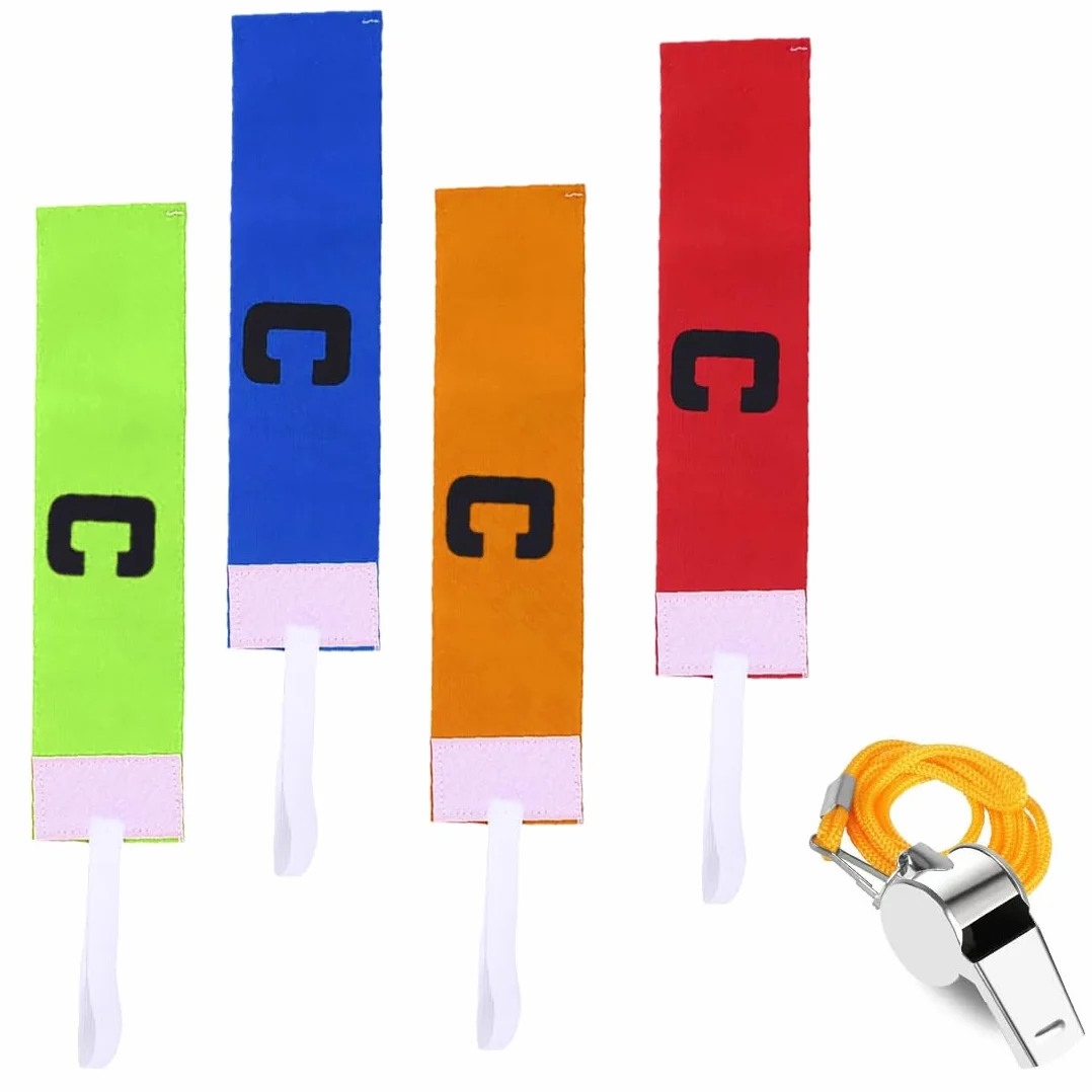 Pulseras de capitán elástico ajustable unisex 4 piezas para rugby fútbol hockey