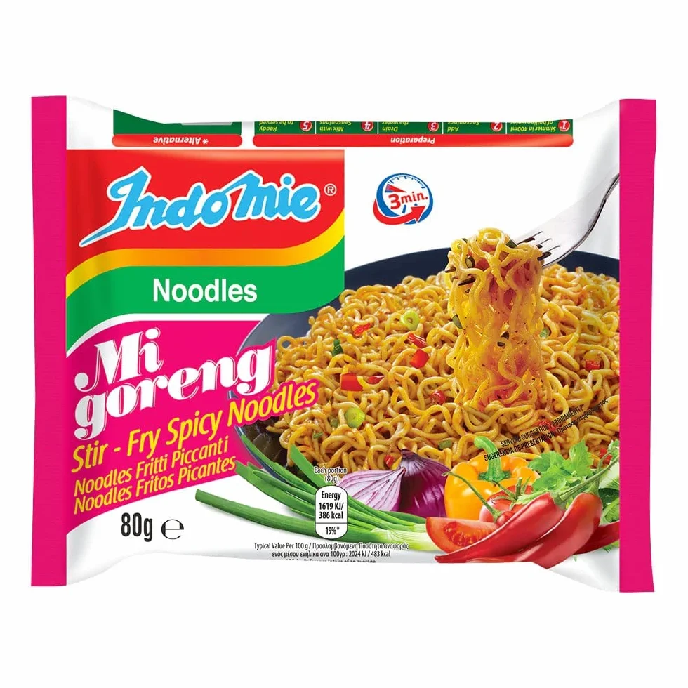 INDOMIE, Fideos instantáneos Mi Goreng, picante, 1 x 80 g
