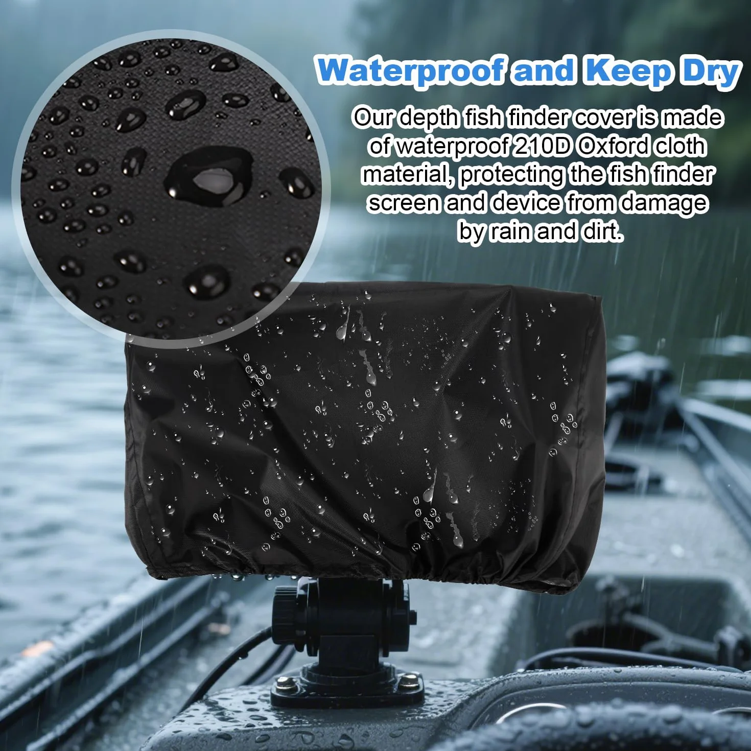 Cubierta Impermeable Tela Oxford 210D para Lowrance Humminbird, Funda de Protección con Revestimiento Plateado