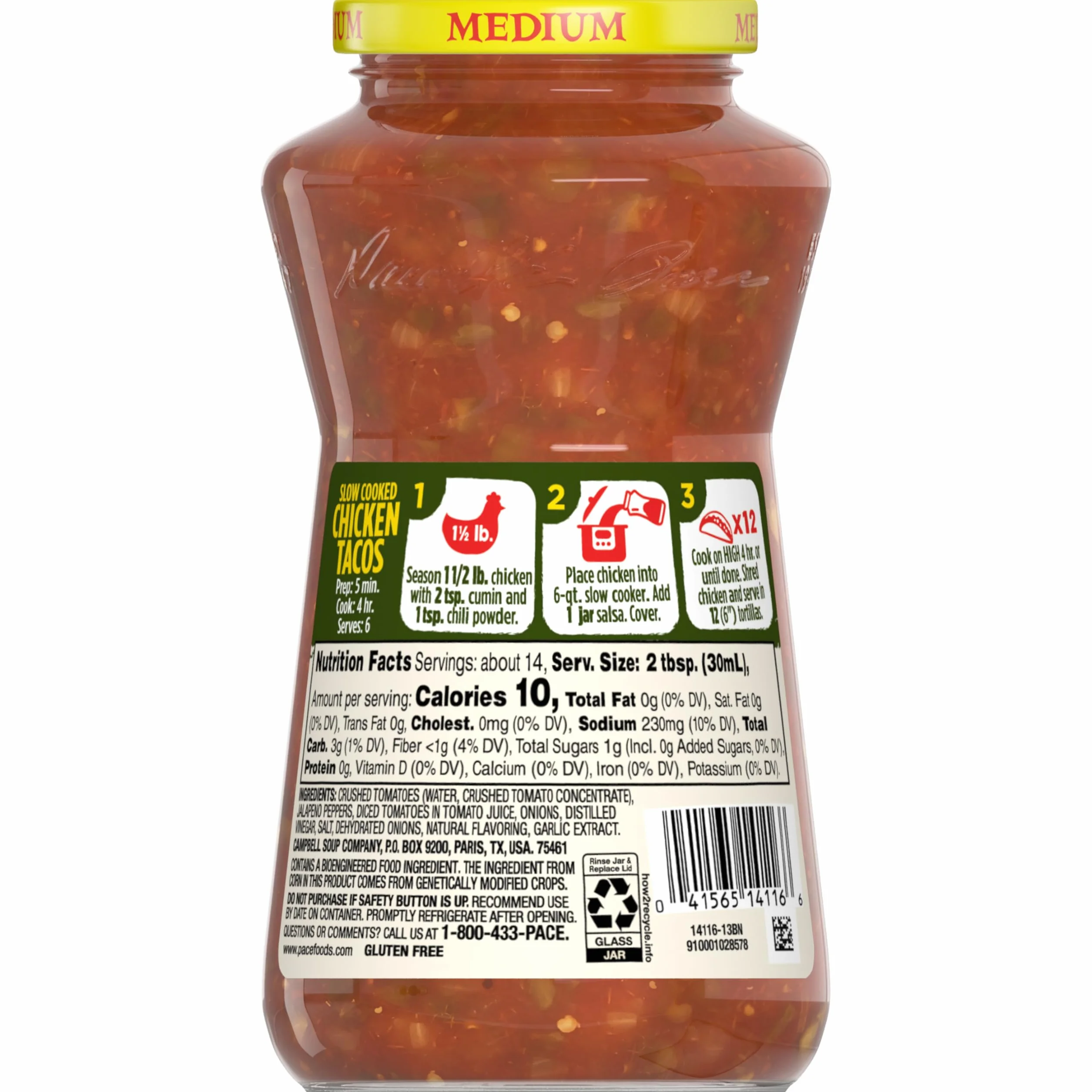 PACE SAUCE SALSA EPICEE MEDIUM - 453g / 16oz