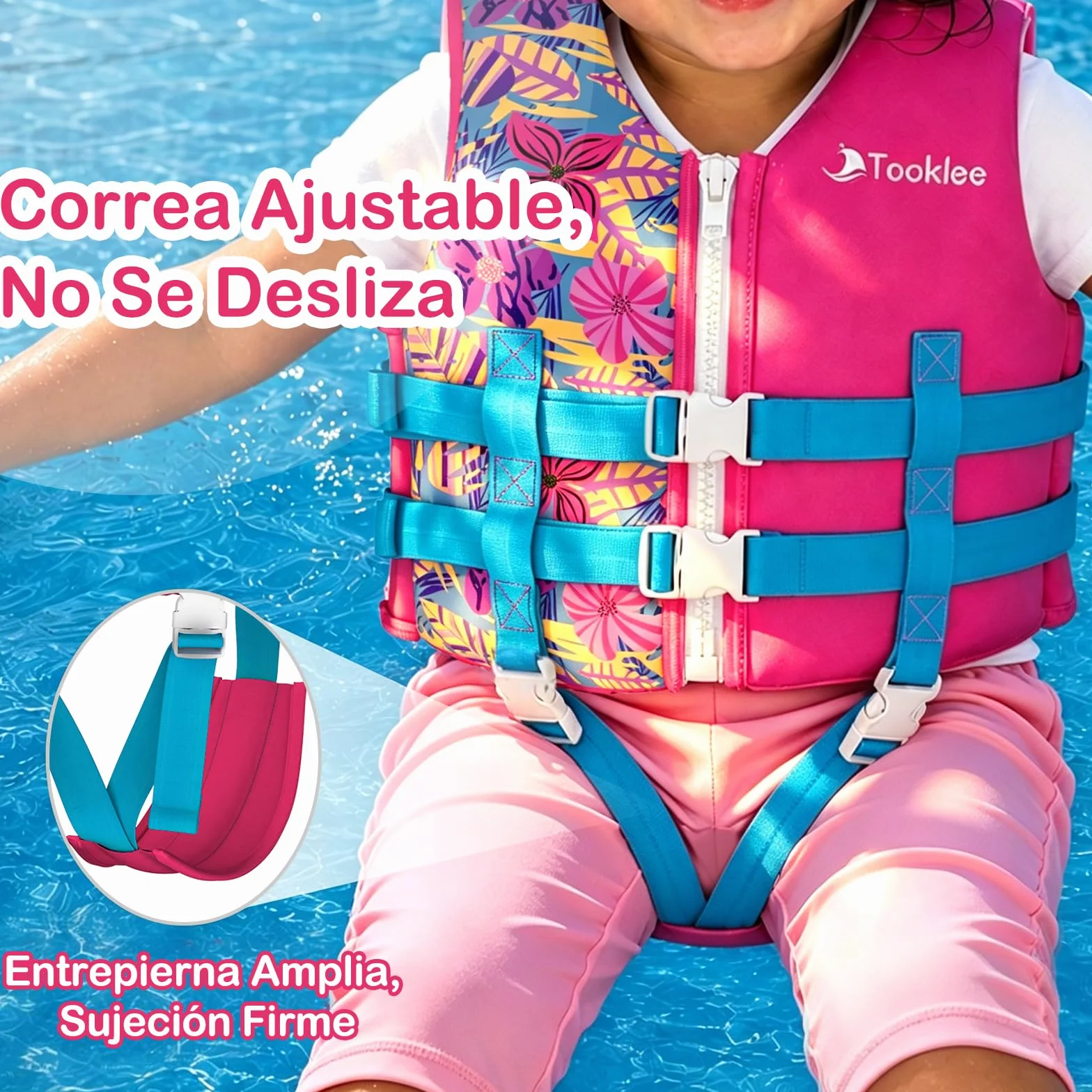 Chaleco de Natación para Niños, Neopreno Premium, Tirantes Dobles Ajustables, Correa de Entrepierna Ancha, Probado por TÜV