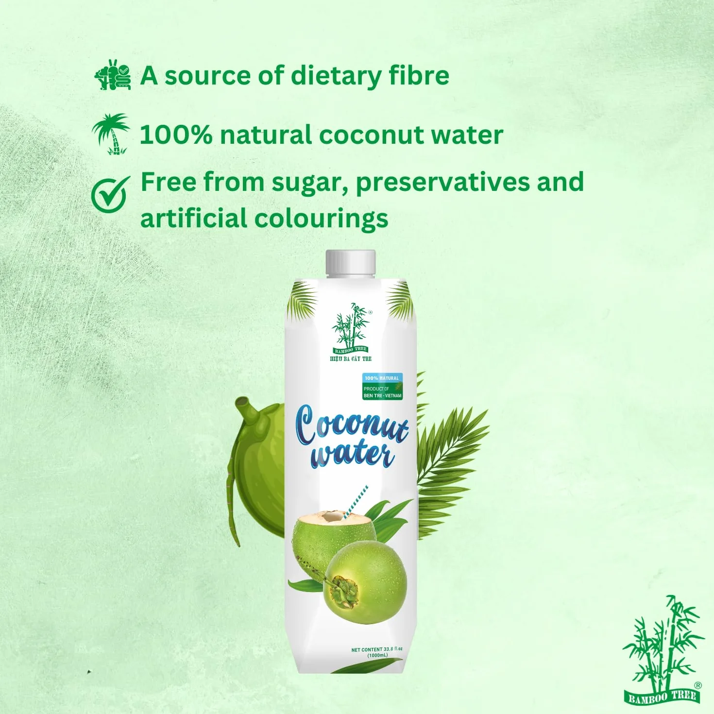 BAMBOO TREE Agua de Coco 1 LTR
