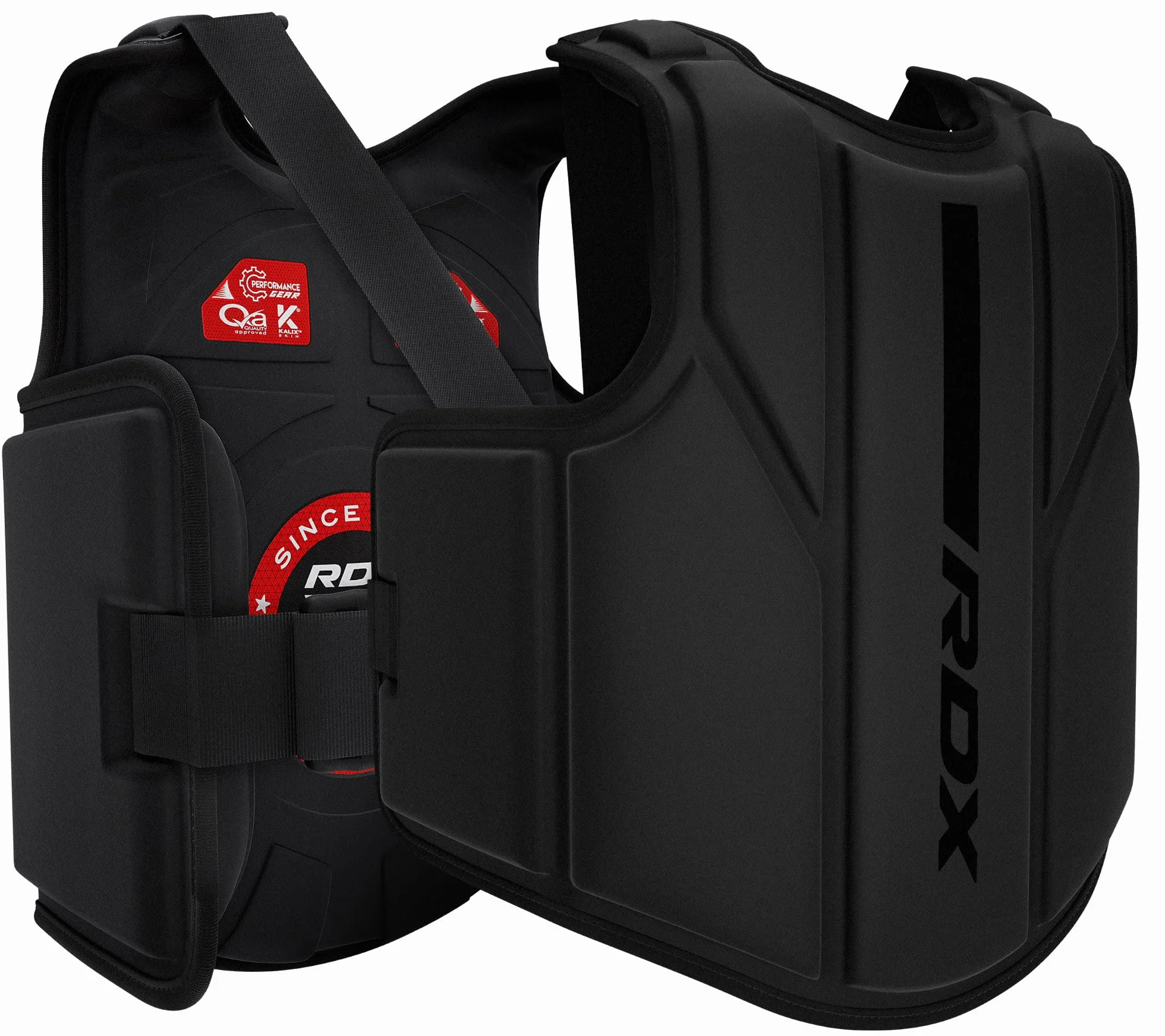 RDX Protector de Pecho Maya Hide Cuero Acolchado Ajustable para Muay Thai, Artes Marciales, Kickboxing