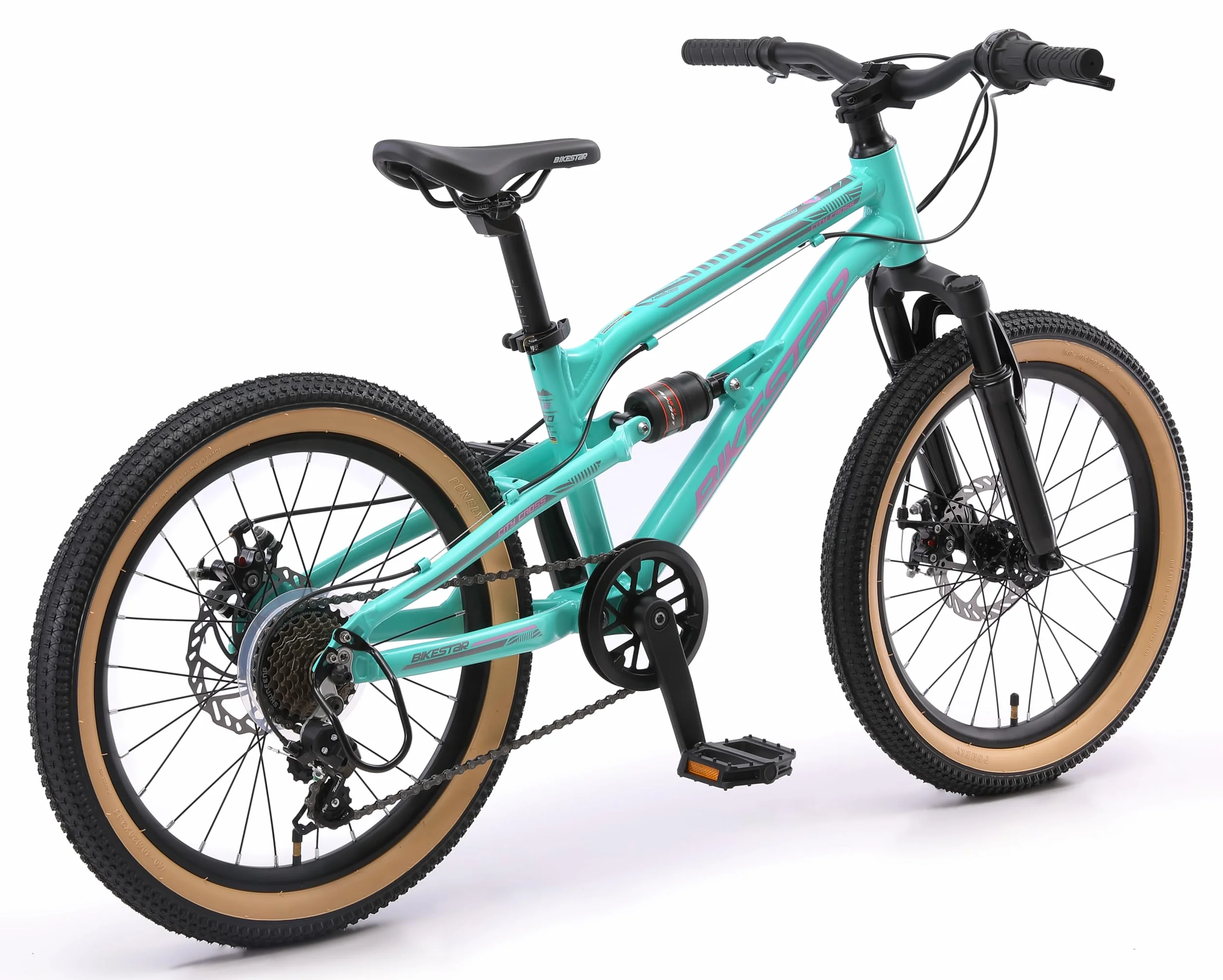 BIKESTAR Bicicleta de montaña Aluminio Suspensión Doble 20 Pulgadas 6 años Cambio Shimano 7 velocidades Freno de Disco niños