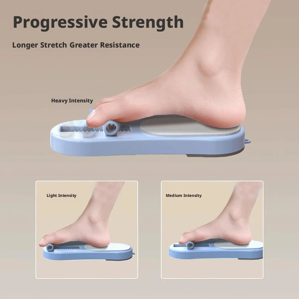 Entrenador de arco de pie con resorte integrado y resistencia ajustable para desarrollo muscular y fortalecimiento de dedos