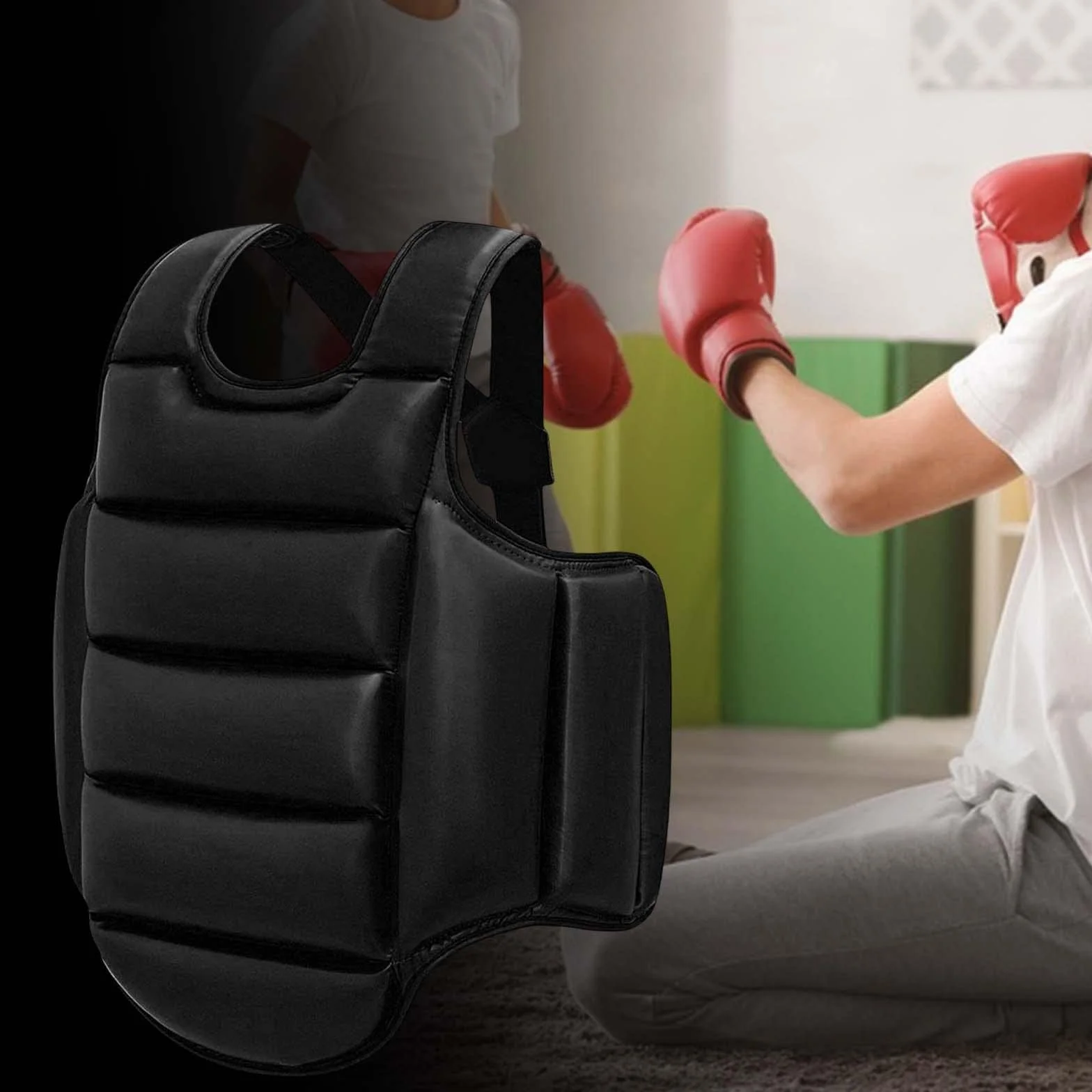 Harilla Protector de Costillas para Karate, Chaleco Protector de Taekwondo y Boxeo para Golpes Pesados