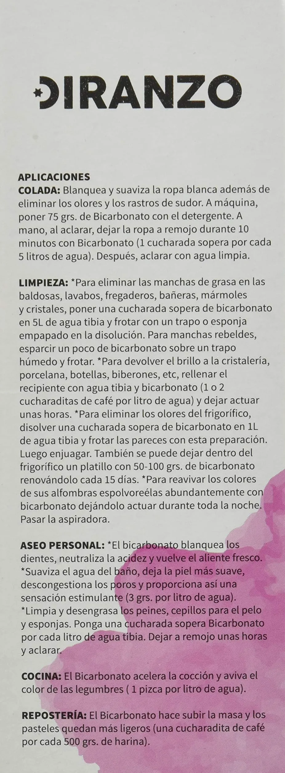Bicarbonato Diranzo Bicarbonato Sodico 500 Gr.Caja - 500 gr