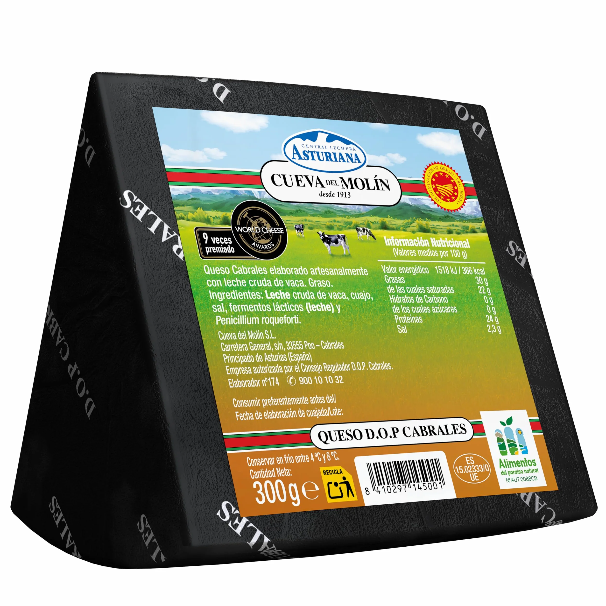 Queso D.O.P Cabrales Cueva del Molín Central Lechera Asturiana 300g