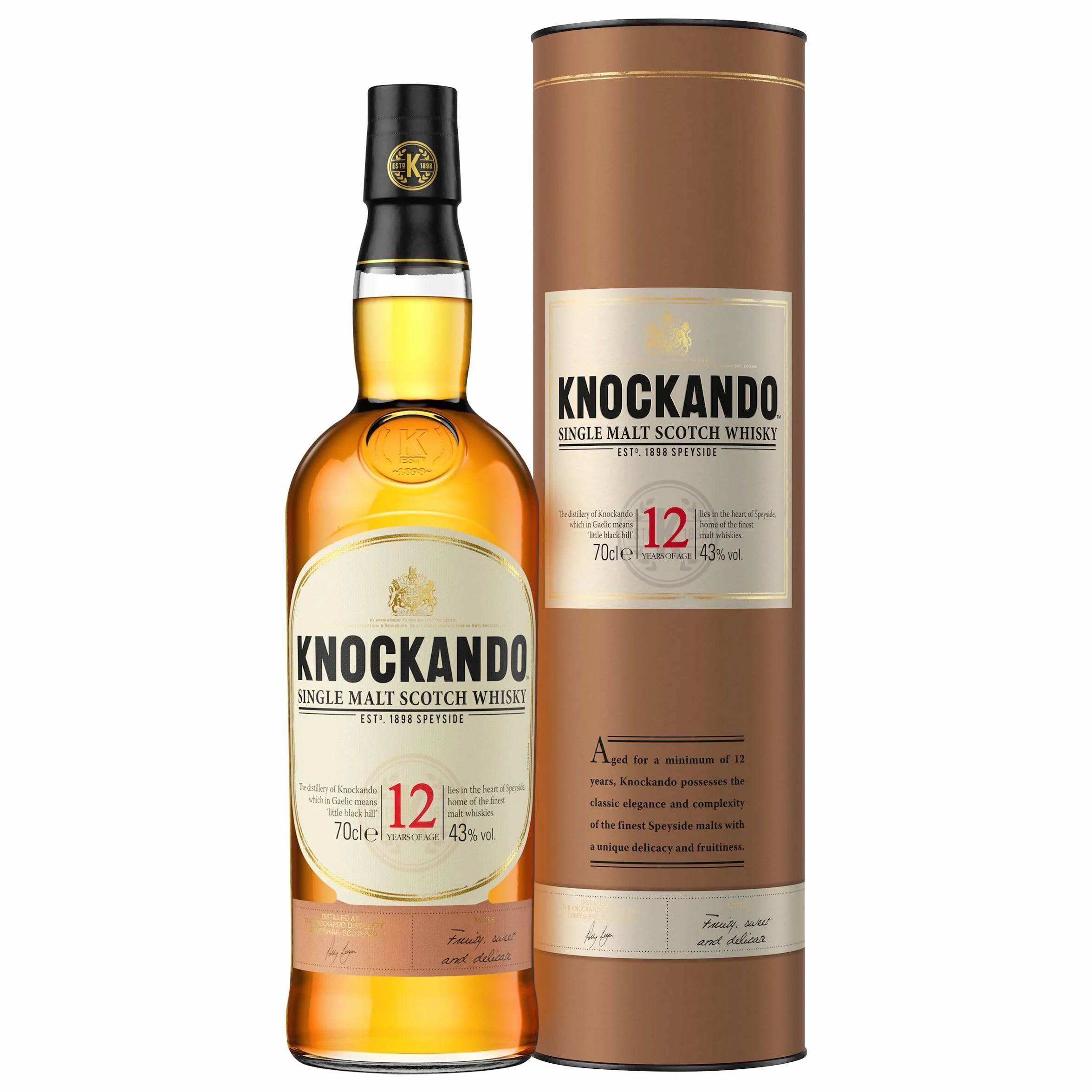 Knockando Whisky escocés puro de malta de Speyside, 0.7 L