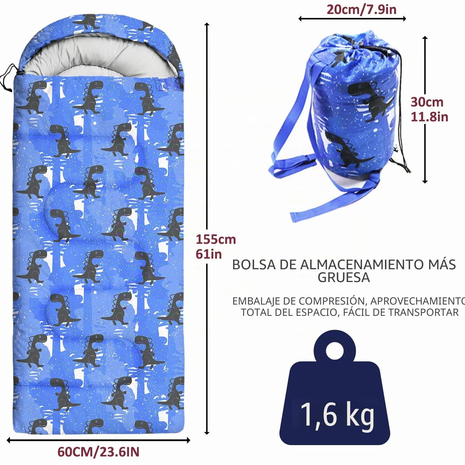 Sacos de dormir para niños, sacos de dormir de camping con bolsa de transporte, saco de dormir compacto para senderismo, mochileros, 3 estaciones, clima cálido y fresco, ligero, impermeable, viajes al