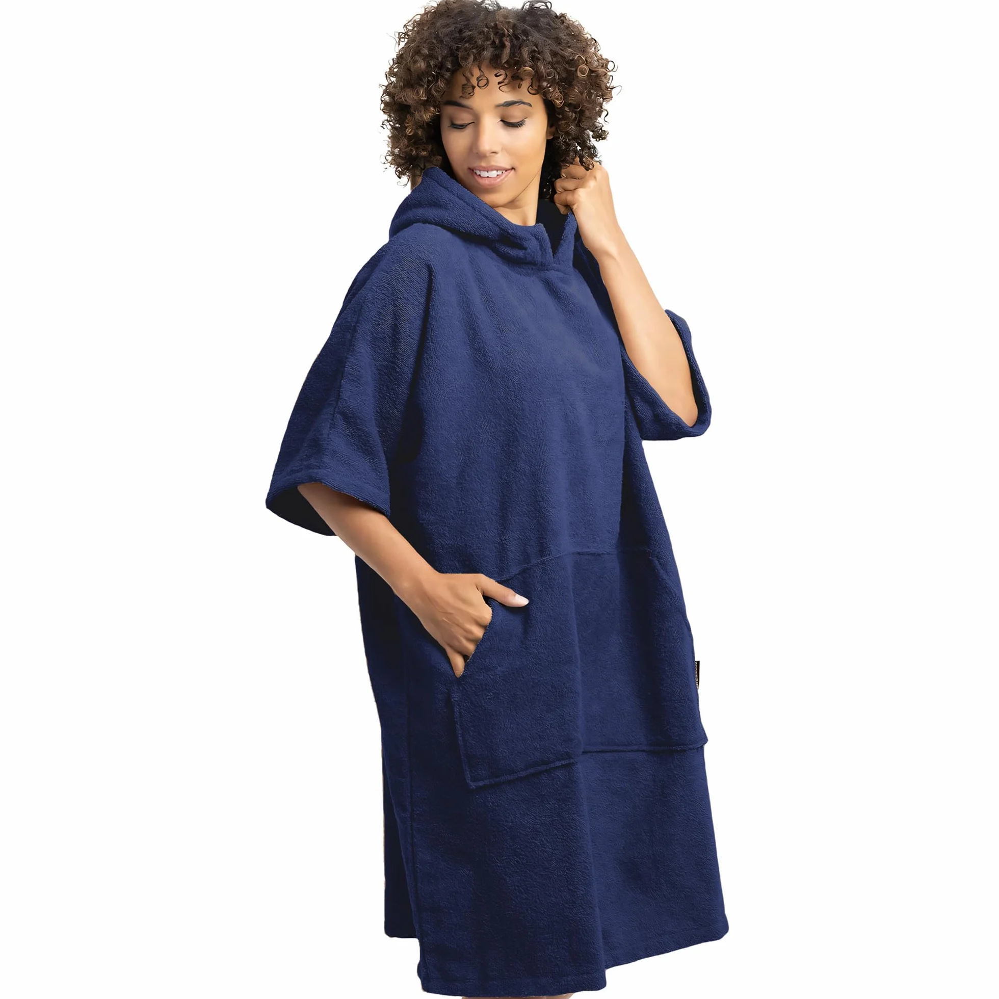 HOMELEVEL Poncho con capucha de algodón unisex con bolsillo talla S a XL