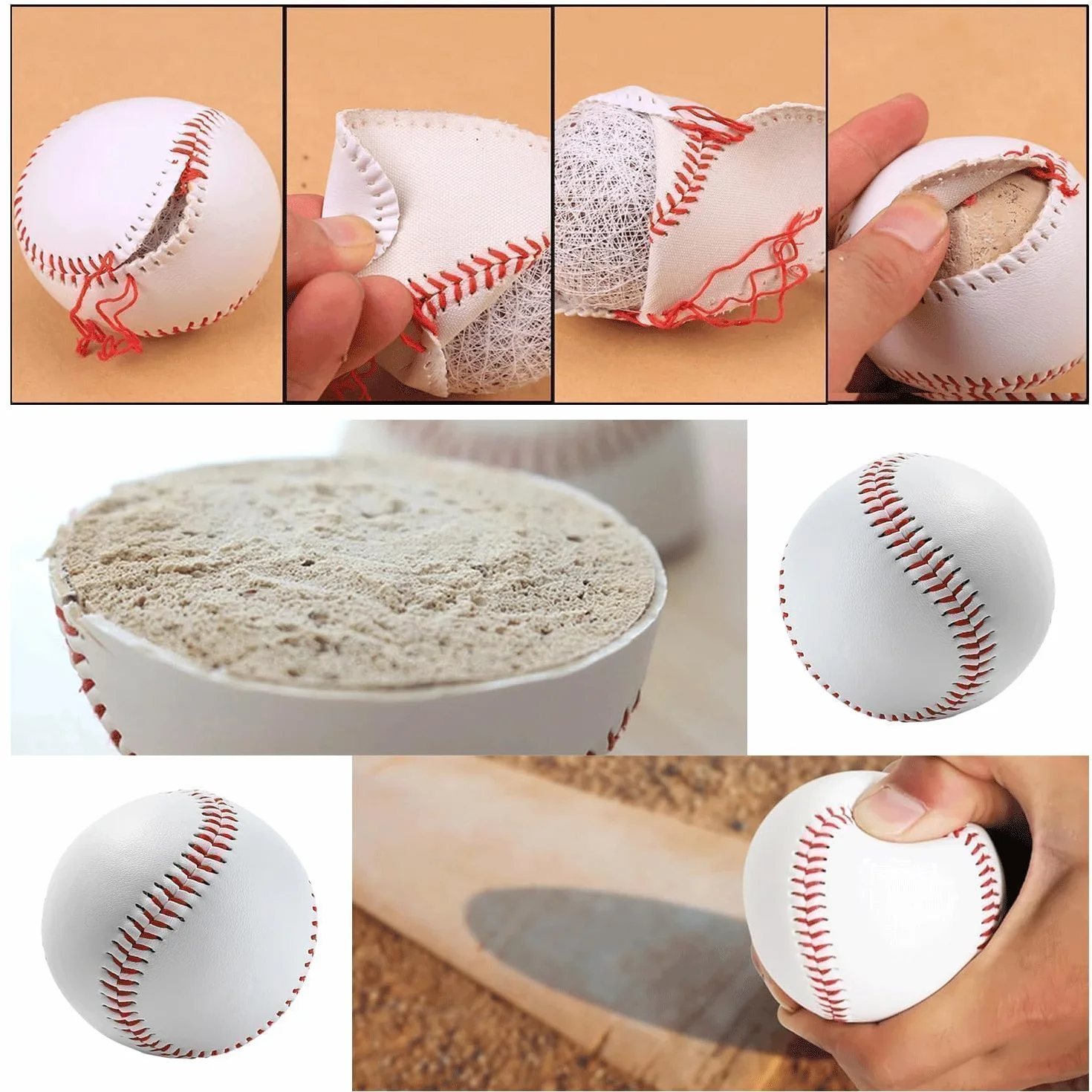 Pelotas de béisbol cosidas a mano, suave, 9 pulgadas, poliuretano, para adultos y jóvenes