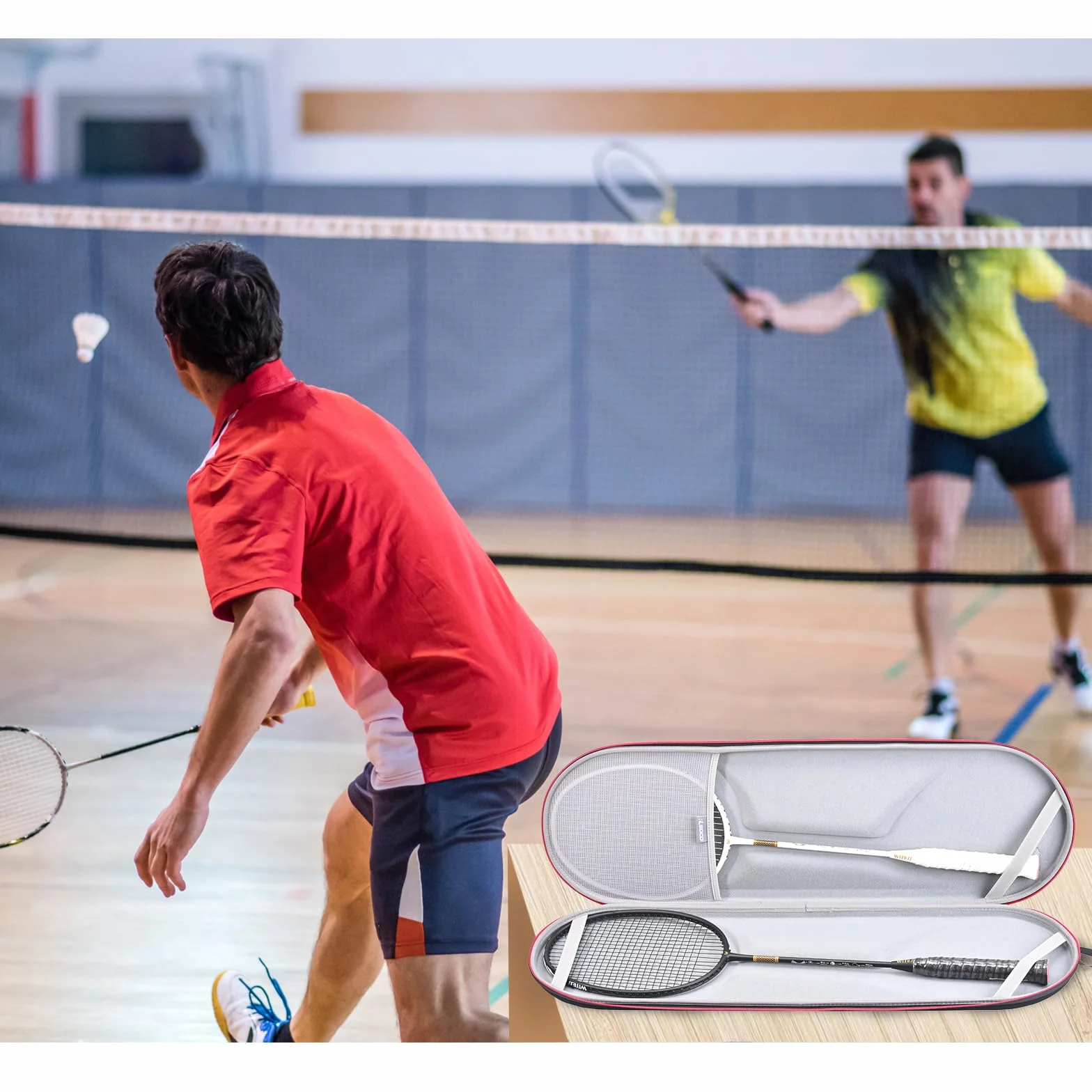 YONEX Wilson RLSOCO Raquetas bádminton Bolsa viaje 2 raquetas Cremallera YKK