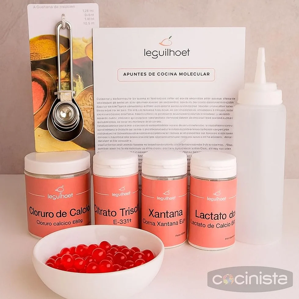Cocinista Kit de Esferificación Mini para Cocina Molecular en Casa, esferificación Directa e inversa con alginato, lactato y Utensilios, CREA Caviar, Perlas y esferas líquidas para cócteles y postres