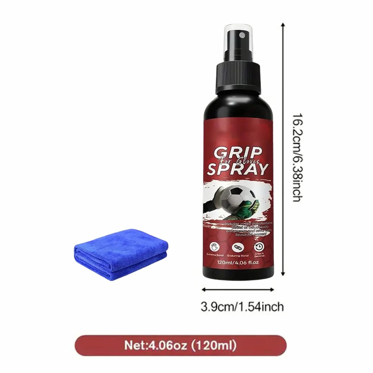 Spray Antideslizante para Guantes de Portero 120ml Secado Rápido Fútbol Baloncesto