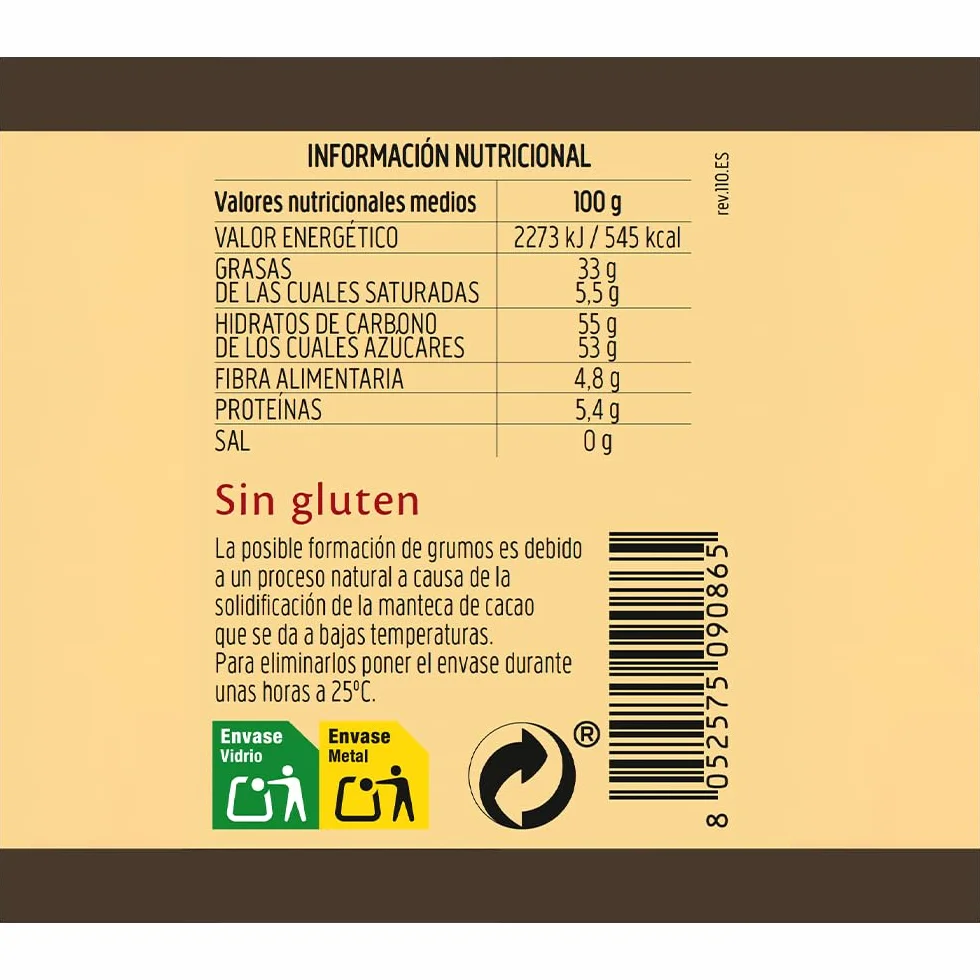 RIGONI DI ASIAGO - Nocciolata Sin Leche, Crema de Cacao y Avellanas Ecológico - 250g