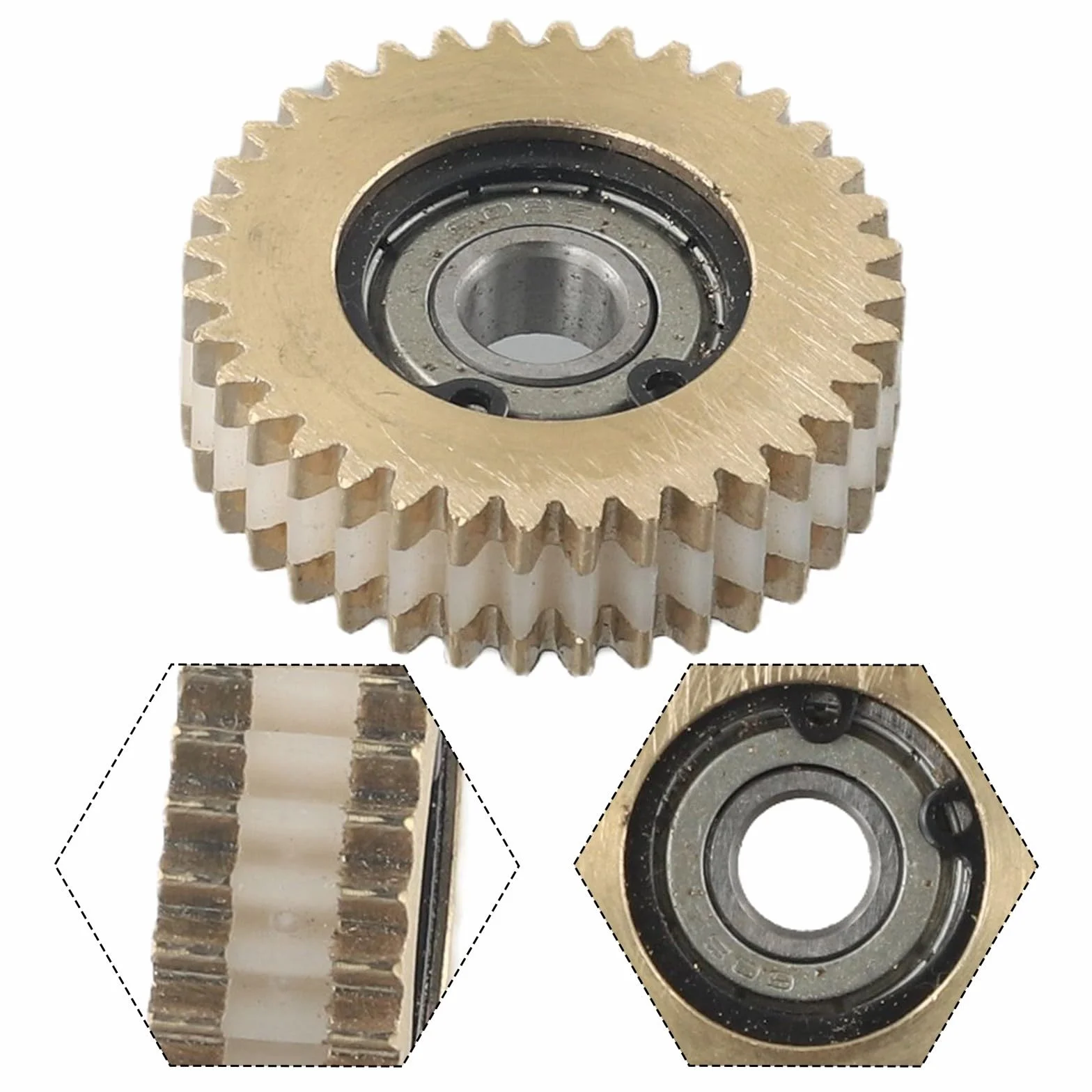 Engranaje planetario 36 dientes para motor de bicicleta eléctrica, nailon + acero inoxidable 38x38x10 mm, 608 rodamientos
