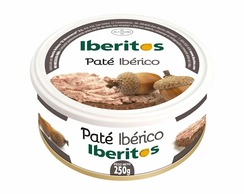 Iberitos - Lata de Auténtico Paté Ibérico | Ideal para Desayunos y Meriendas - Apto para Celiacos - Contiene 250 g