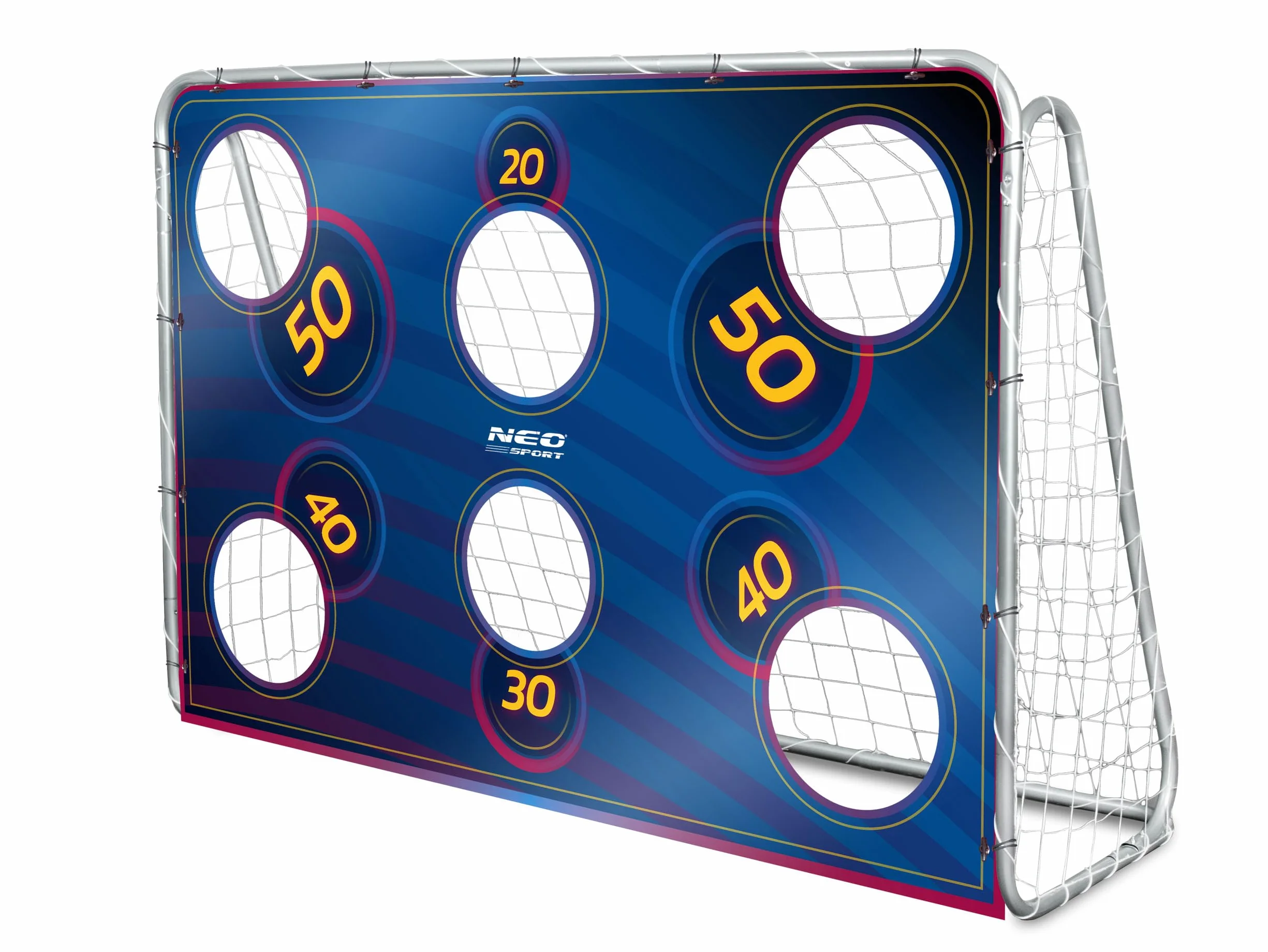 Neo-Sport Blau Portería de fútbol con Agujeros para Disparar Impermeable 215x150 cm Azul