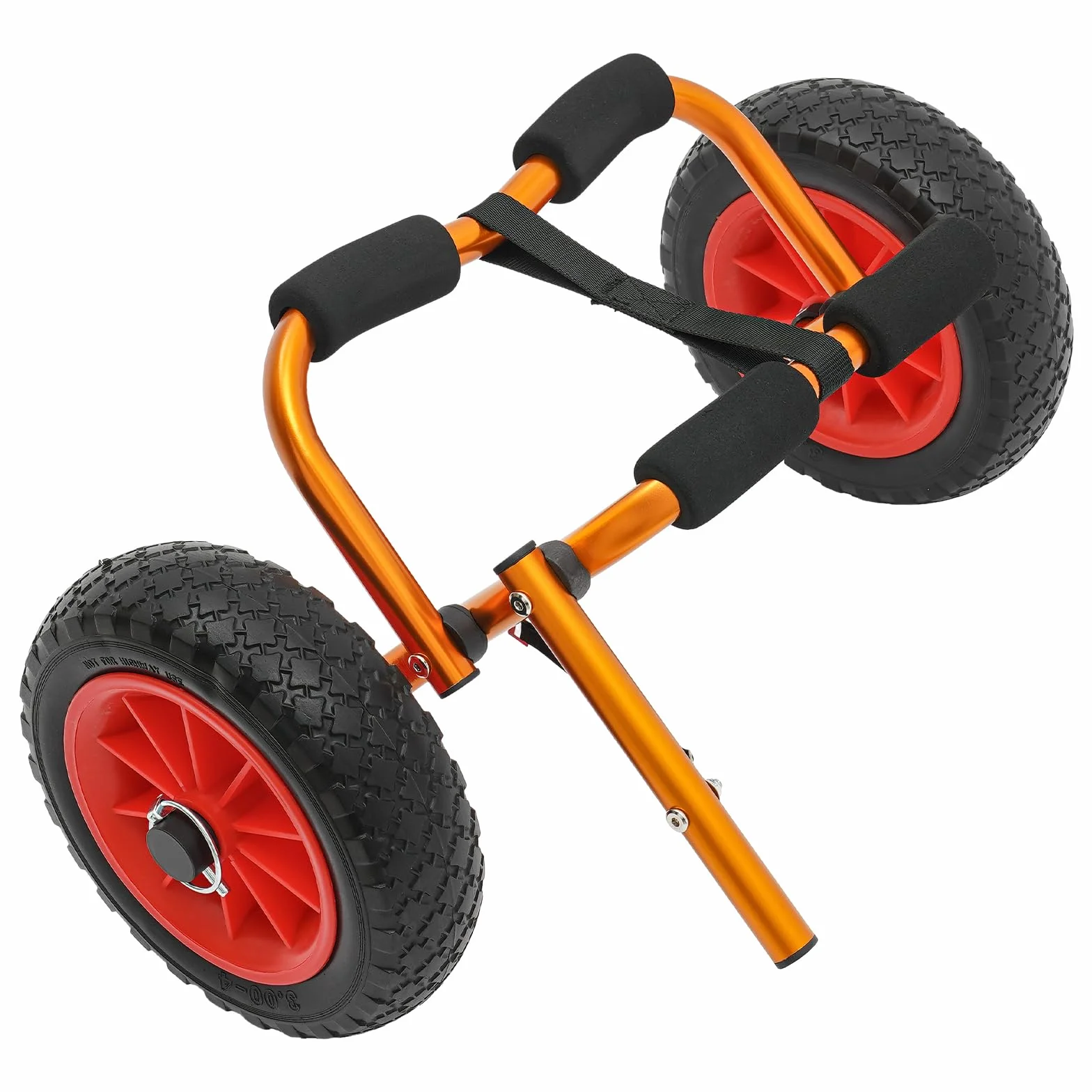 Carro plegable de aluminio para canoas y kayaks, 80 kg, neumáticos de goma maciza