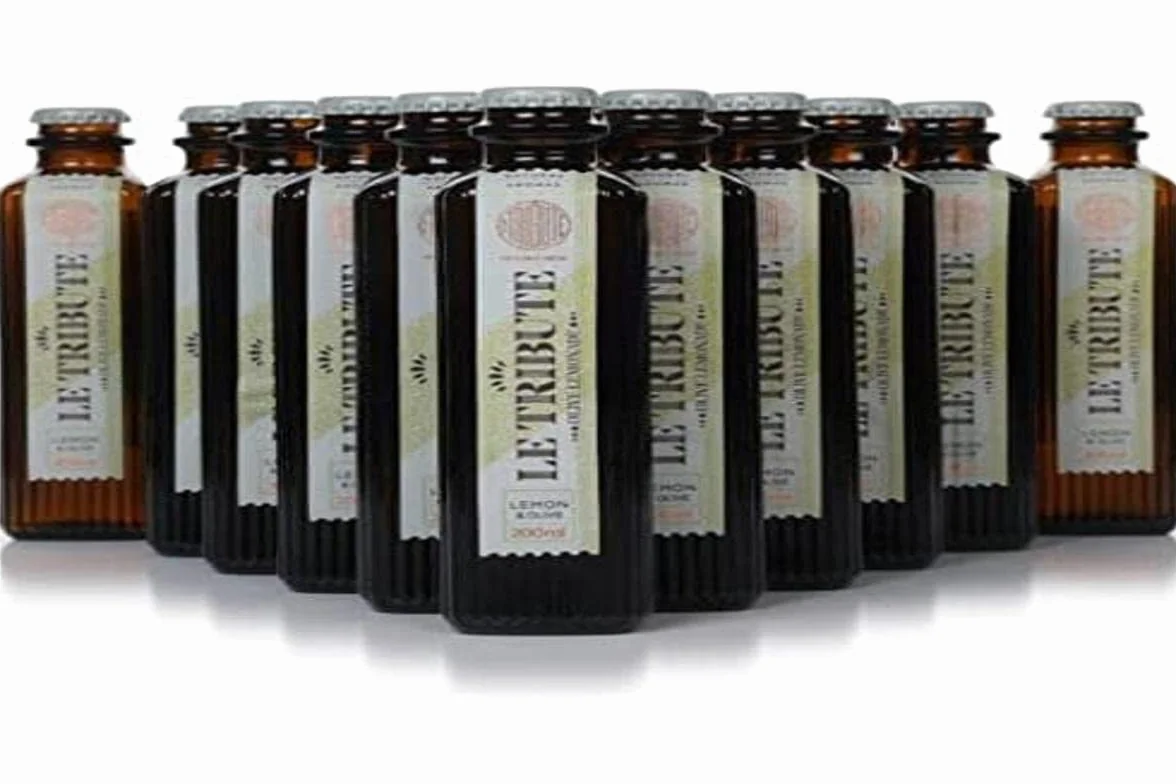 Le Tribute - Refresco de Limonada y Aceituna, Olive Lemonade, Mixer para Ginebra, Ingredientes Naturales, Bebida con Gas - Pack 24 x 200 ml