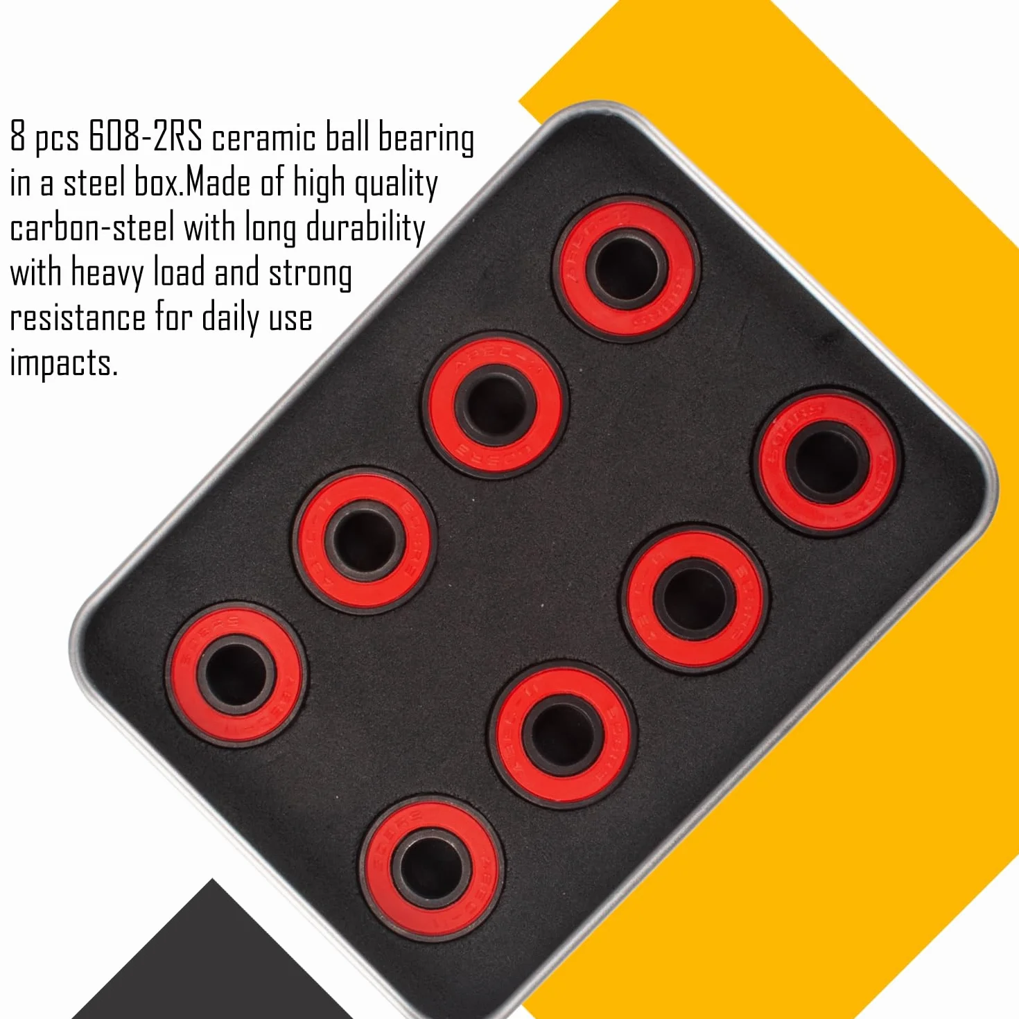Senston Rodamientos de Bolas ABEC-11 608 RS 8 Piezas para Monopatín Velocidad