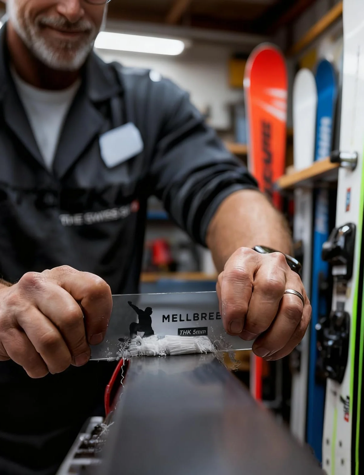 Mellbree Extractor de cera de esquí acrílico 5 mm -20 °C a prueba de roturas muesca de precisión
