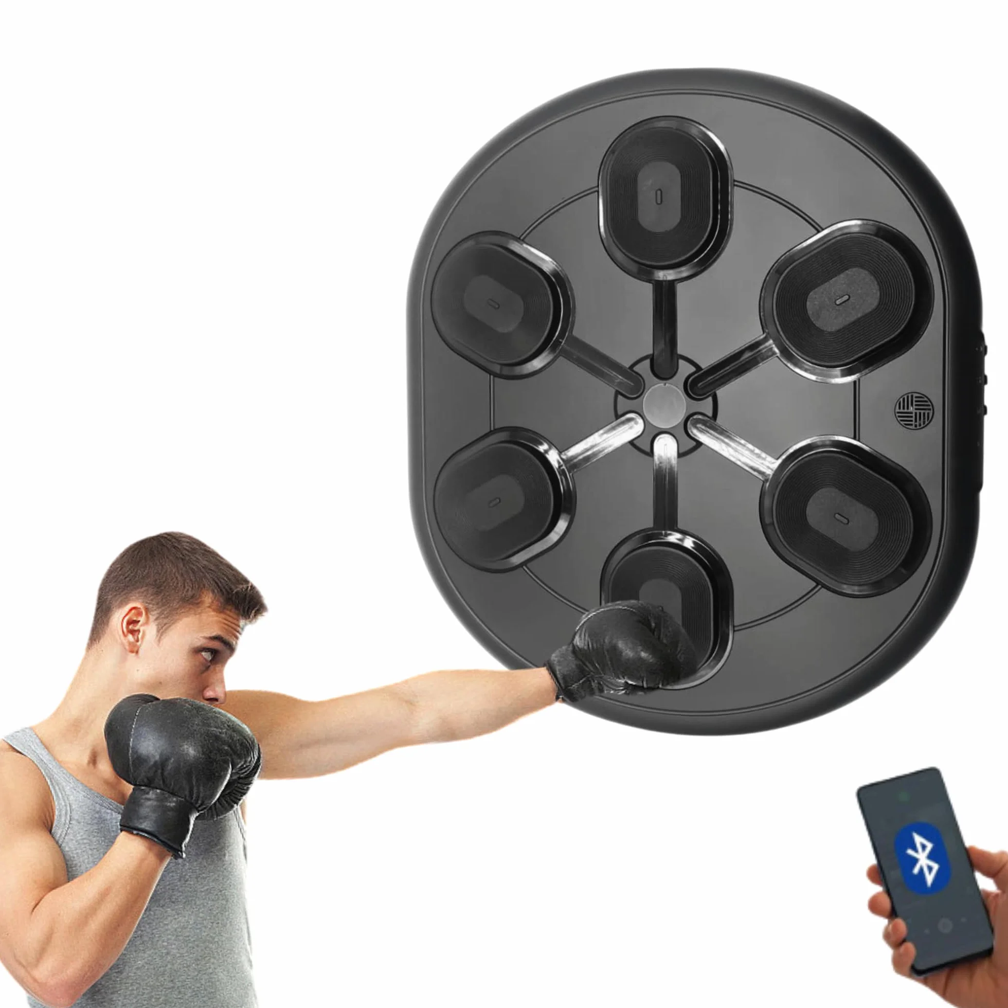MAGIC SELECT Máquina de Boxeo Musical con LED, Bluetooth, Almohadilla de Poliuretano para Entrenamiento de Boxeo en Pared
