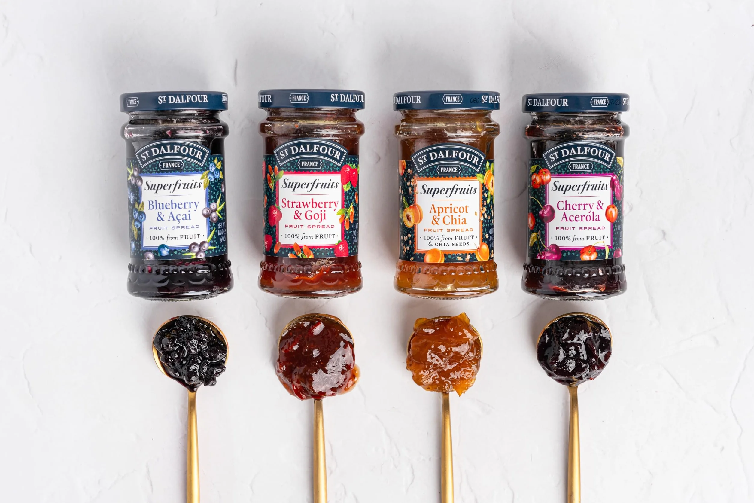 St Dalfour SUPERFRUITS ALBARICOQUE & CHIA | Fruta triturada | Mermelada natural 170gr | 100% fruta sin azúcares añadidos
