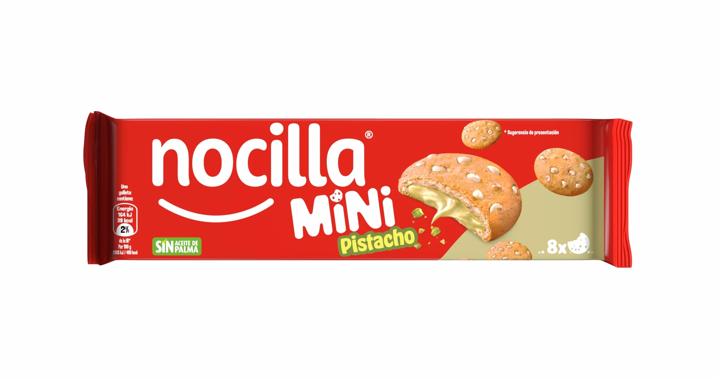 Nocilla Mini Galletas de Pistacho, 64 Gramos, 8 Unidades