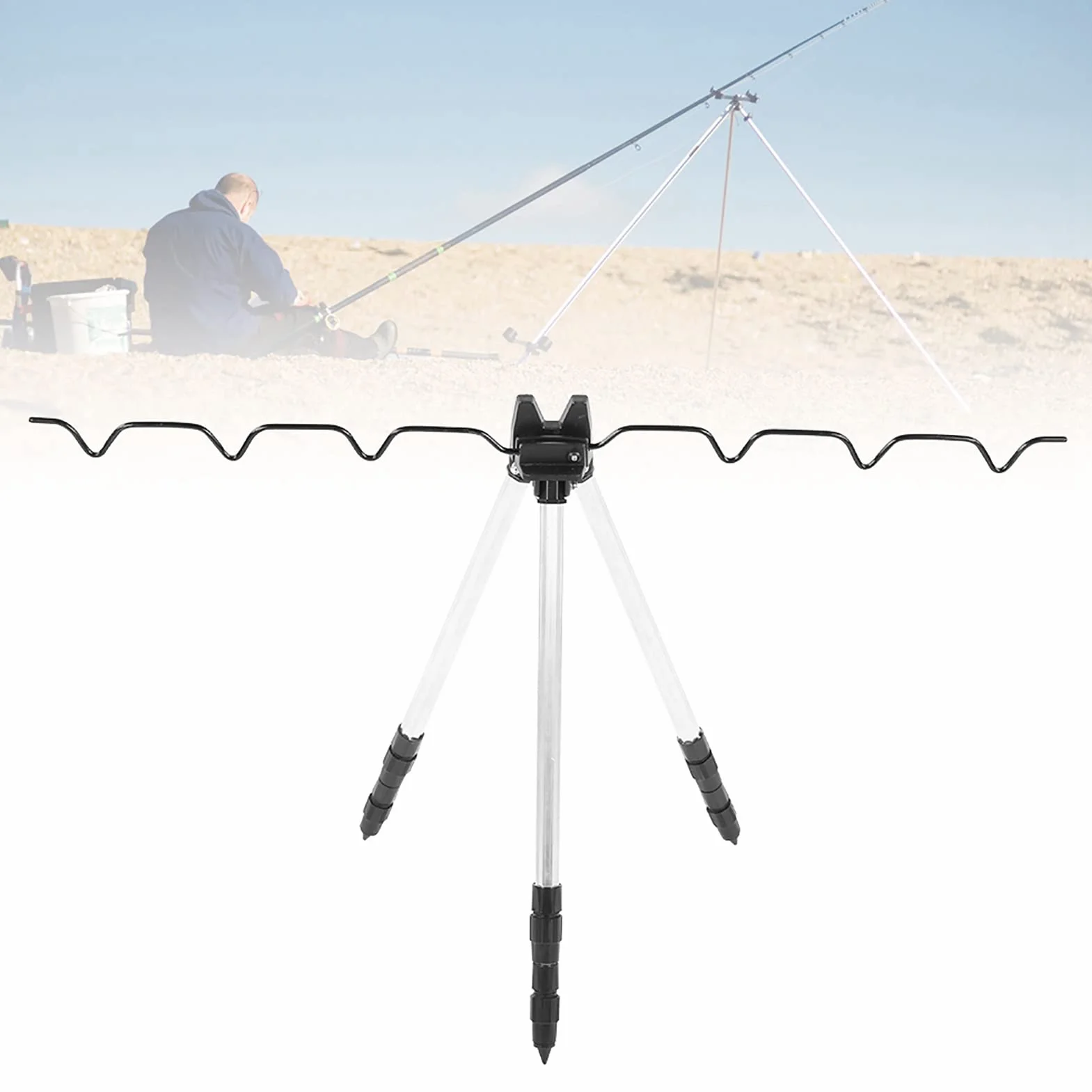Soporte De Cañas De Pesca Mini Trípode Plegable para Playas Y Terrenos Fangosos
