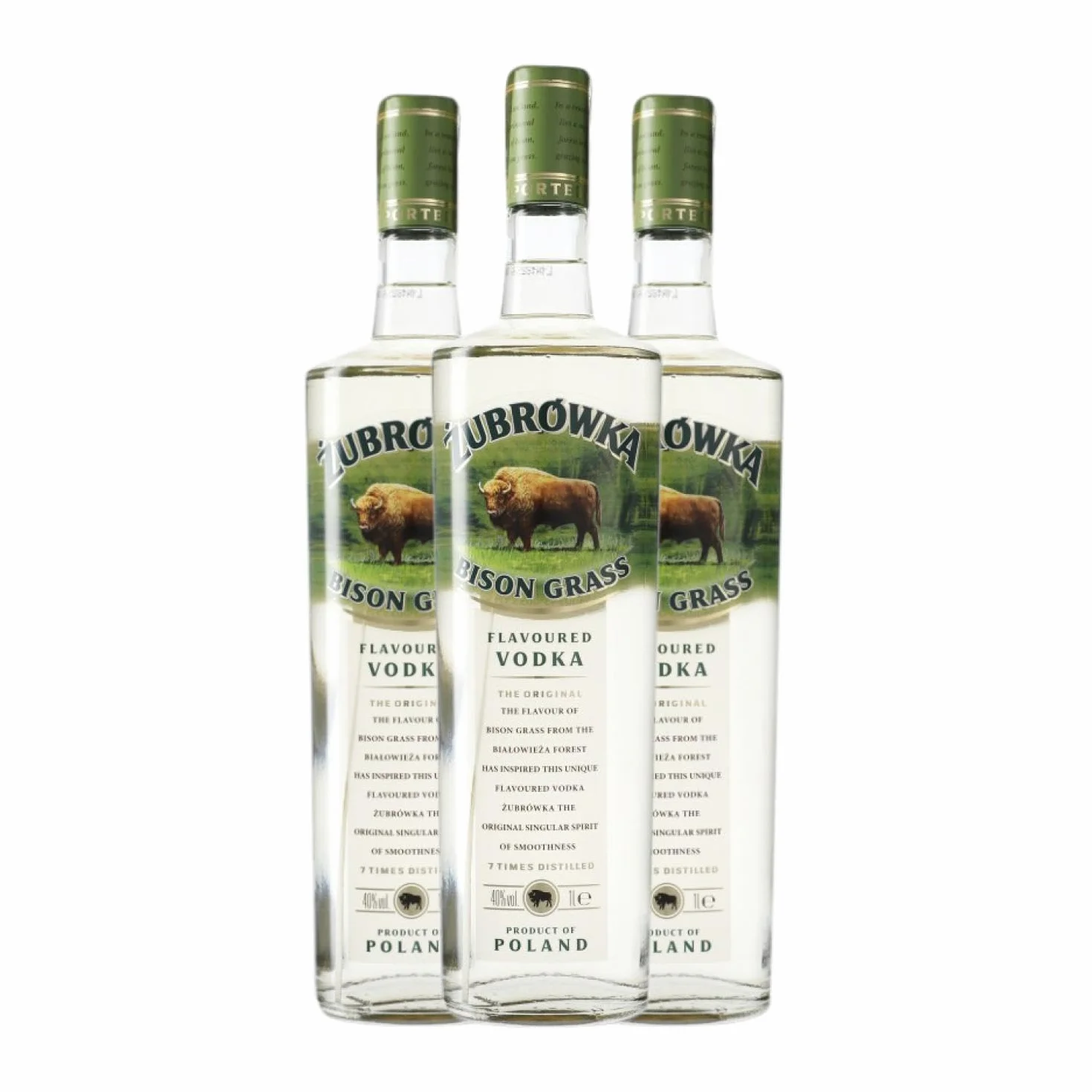 Vodka Zubrowka Botella Misil 1 L (Caja de 3 Botella Misil de 1 L)
