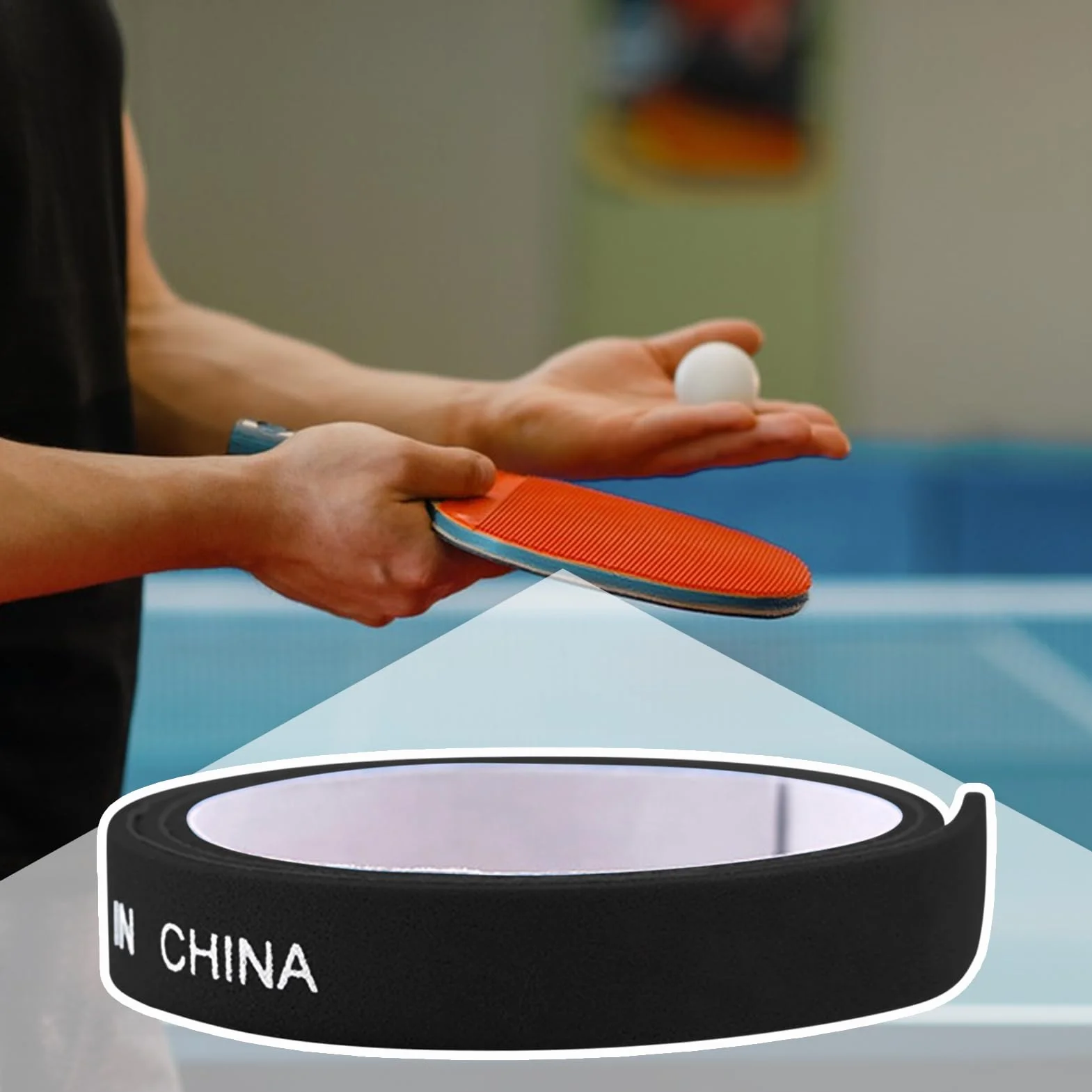 Cinta para Borde de Tenis de Mesa, Protección 10X para Paletas de Pong - Accesorios Deportivos Antichoque