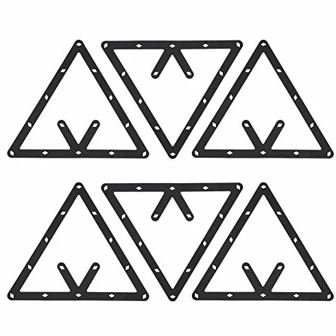 Soporte de Bola de Billar 6 Piezas Bastidor Triangular Negro Accesorio de Mesa