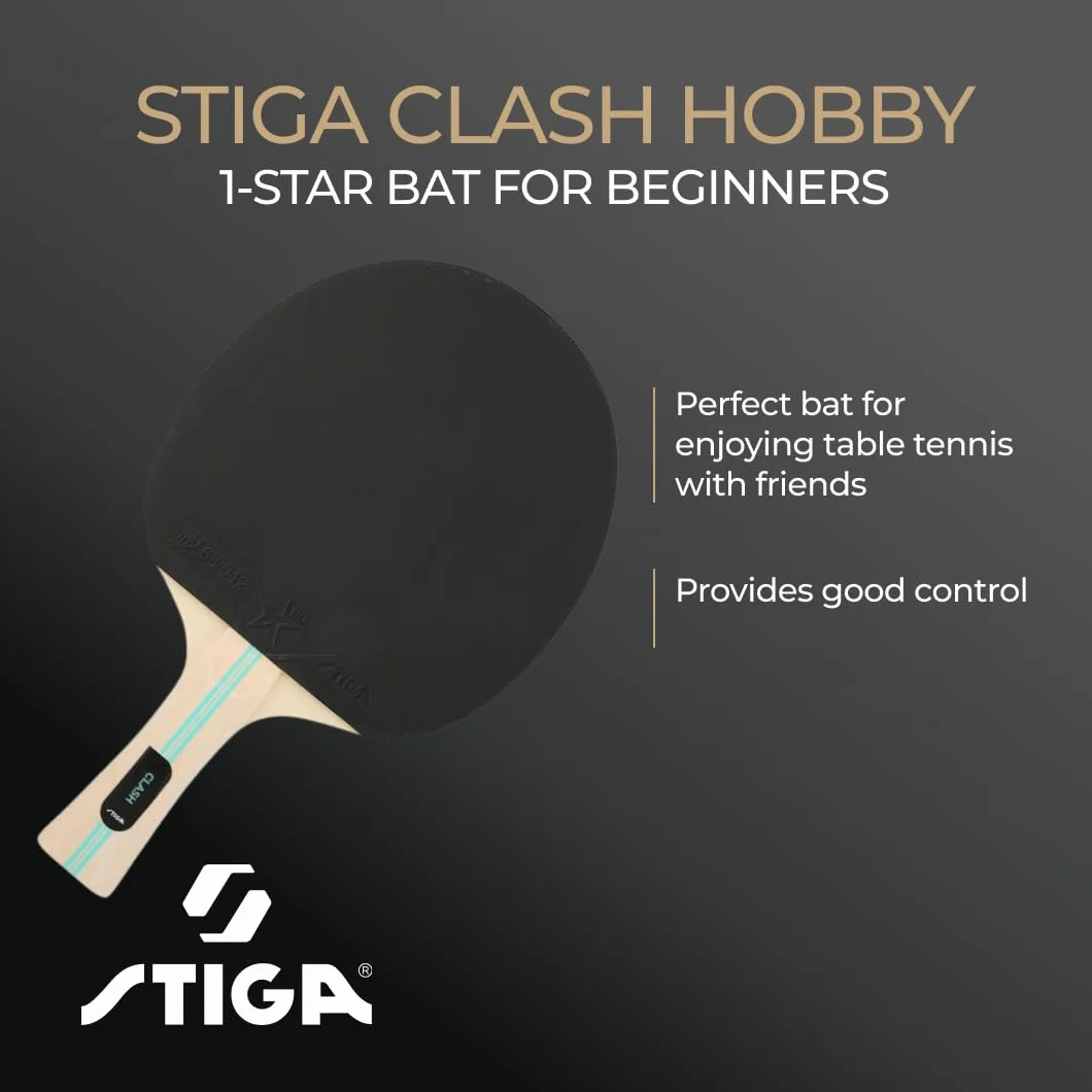 STIGA Hobby Clash Pala de Ping Pong, Negro/Rojo