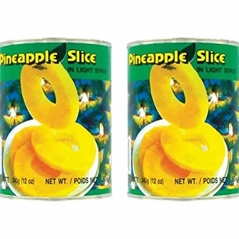 COQ Piña en rodajas en jarabe ligero enlatado - Frutas exóticas - 565G (paquete de 2 cajas)