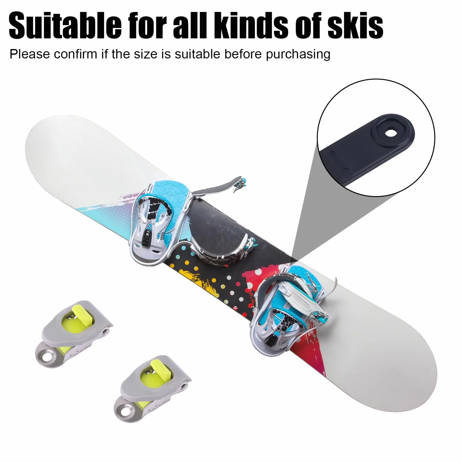 BOXOB 2uds Correas de Tobillo para Snowboard con Hebillas Negras Duraderas