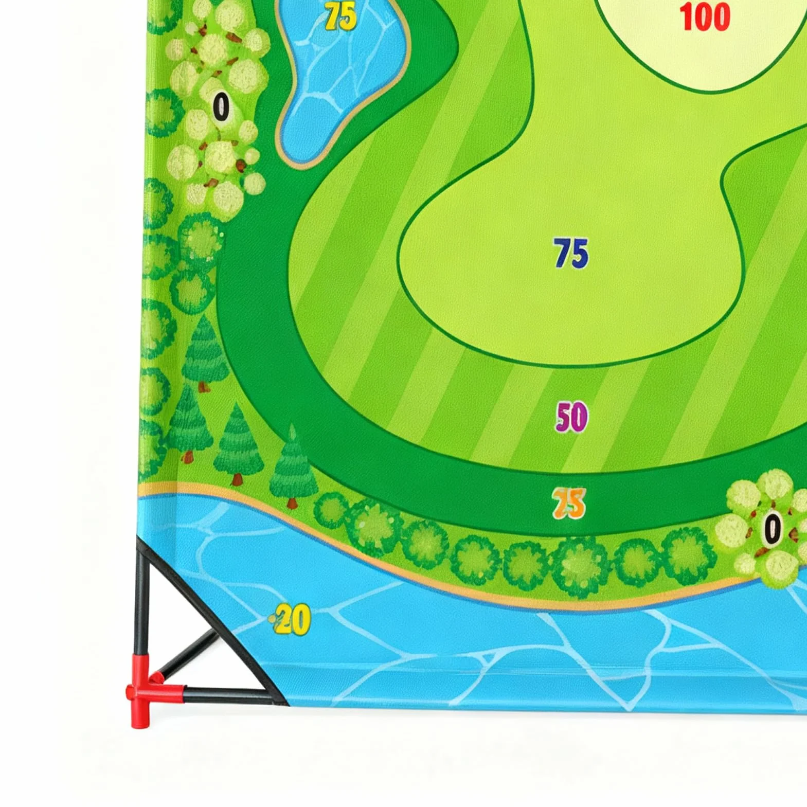 Esterilla de entrenamiento de golf 137 cm con 24 bolas adherentes y soporte
