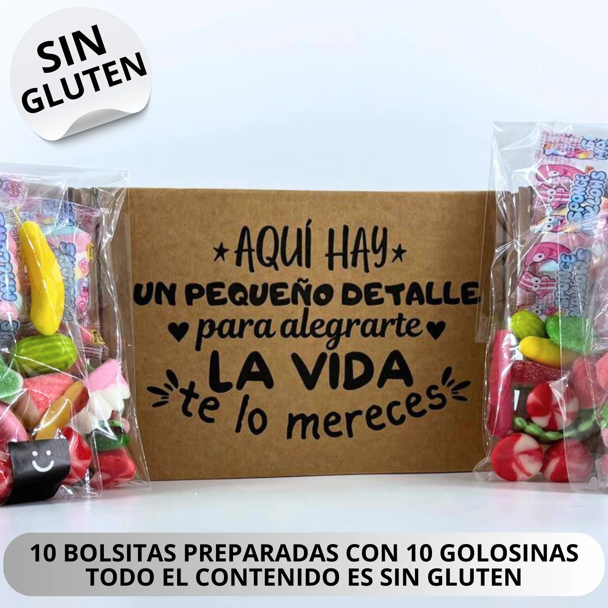 Bolsas Preparadas De Gominolas Variadas / 100 Golosinas en 10 Bolsitas Listas Para Celebración/Detalle de Cumpleaños