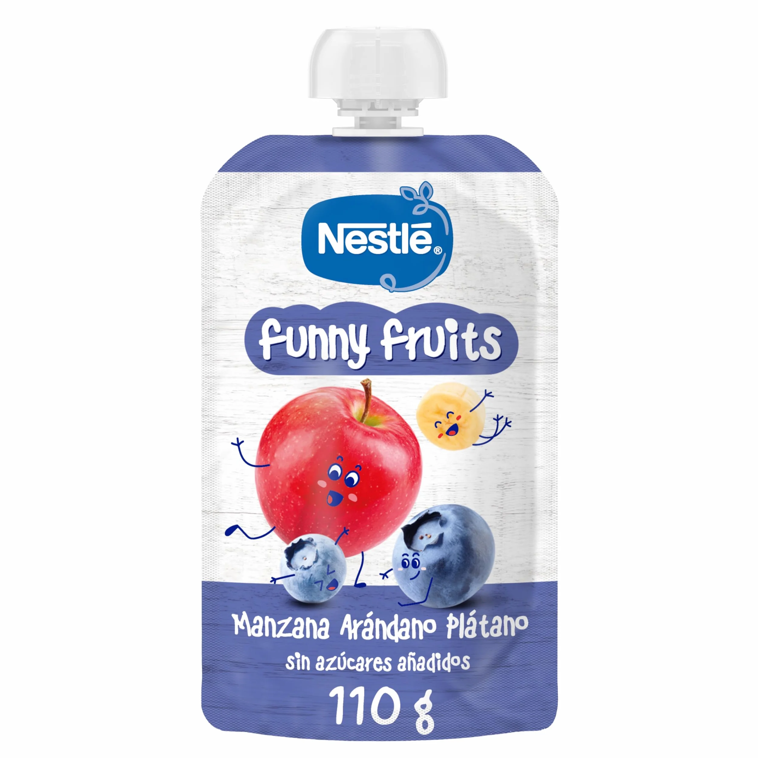 Nestlé Funny Fruits Puré de Frutas Infantil, Desde 12 Meses, 8 Bolsitas de 110g